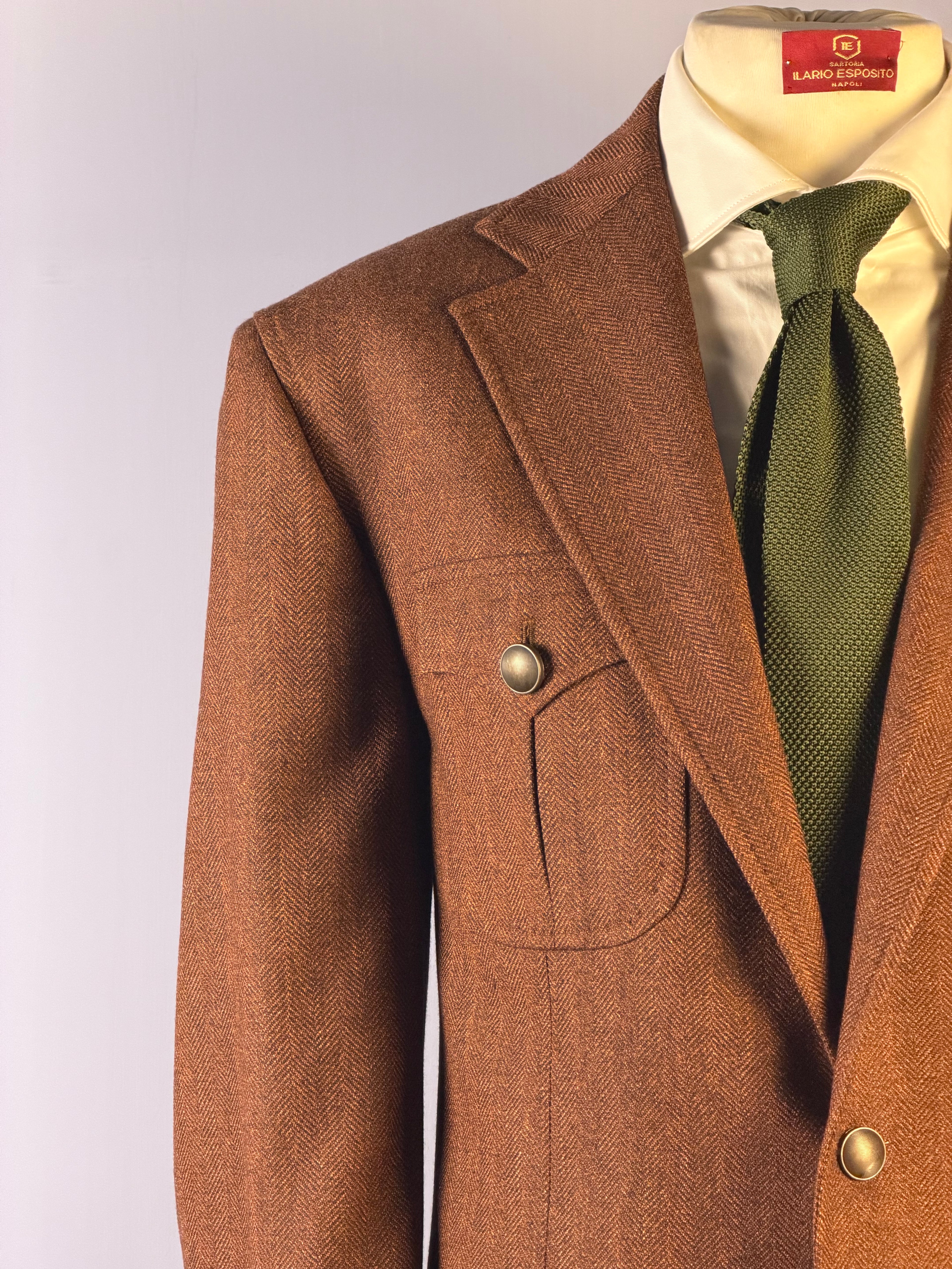 Giacca Herringbone-Ruggine