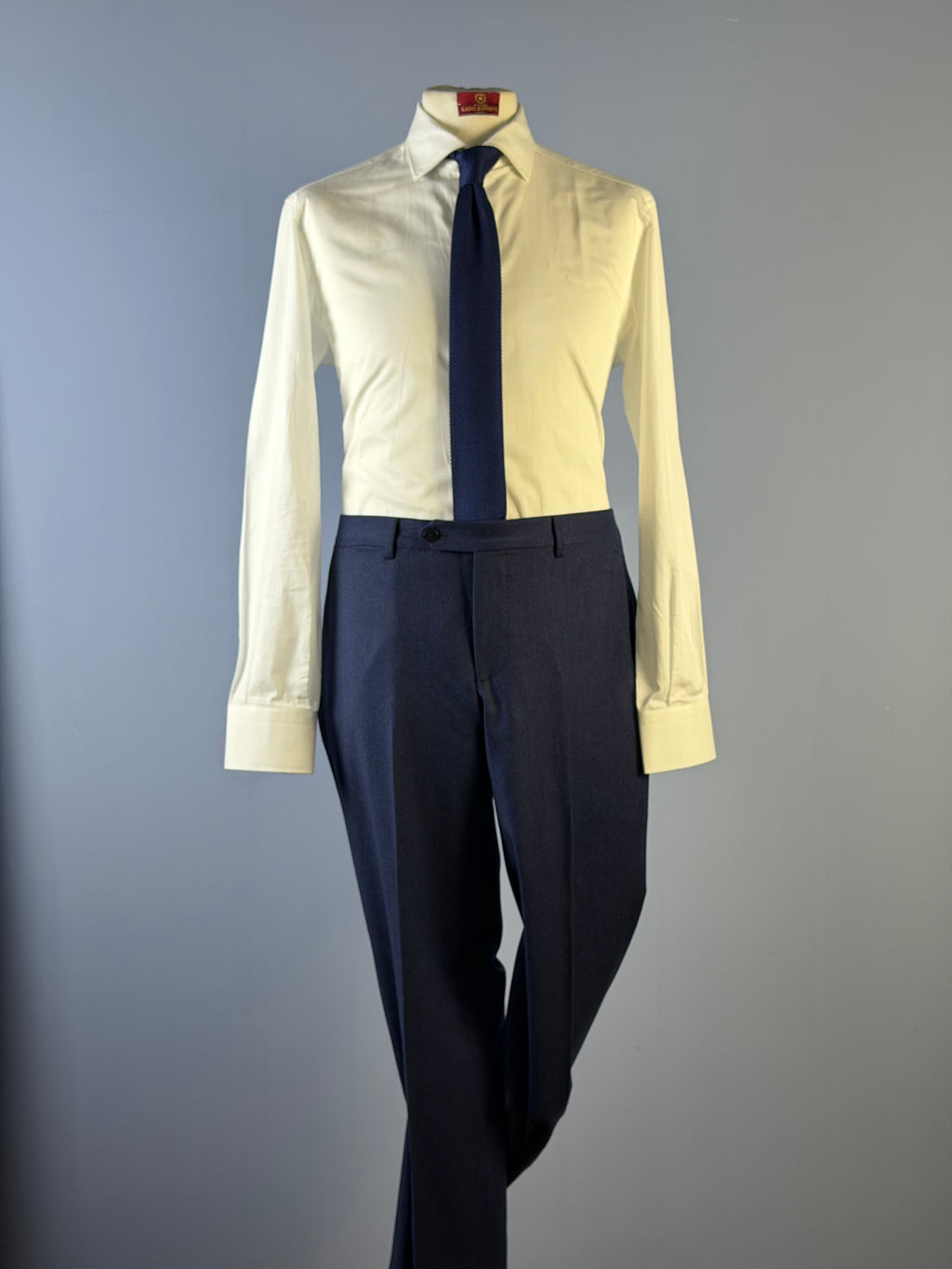 Pantalone in Flanella-Blu Notte