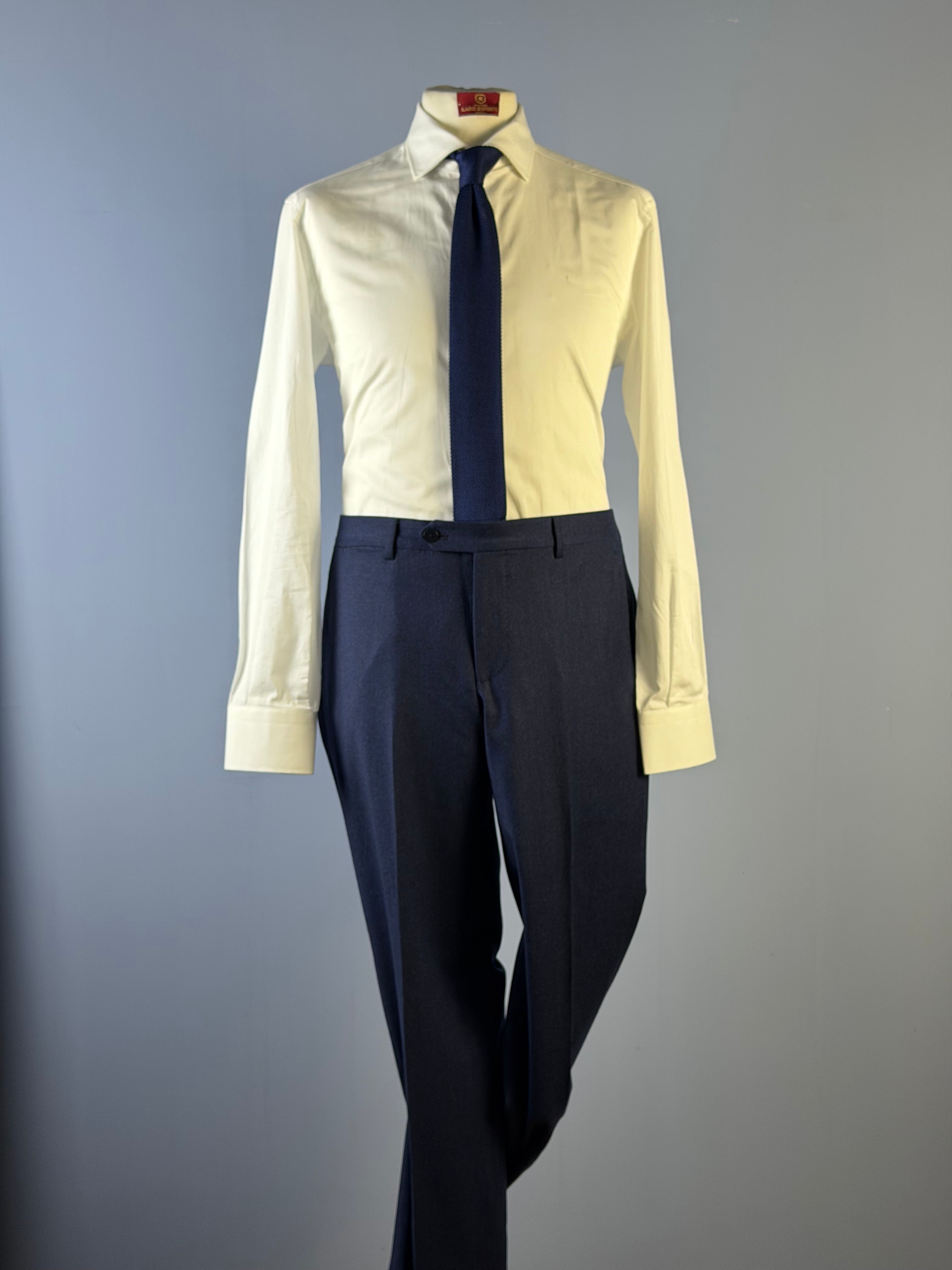 Pantalone in Flanella-Blu Notte