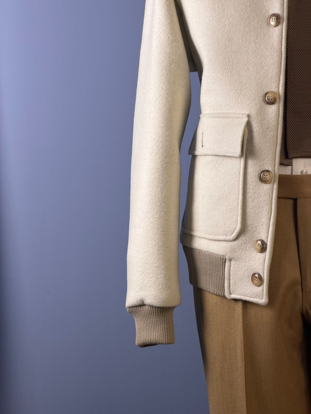 Bomber in Lana-Panna & Beige