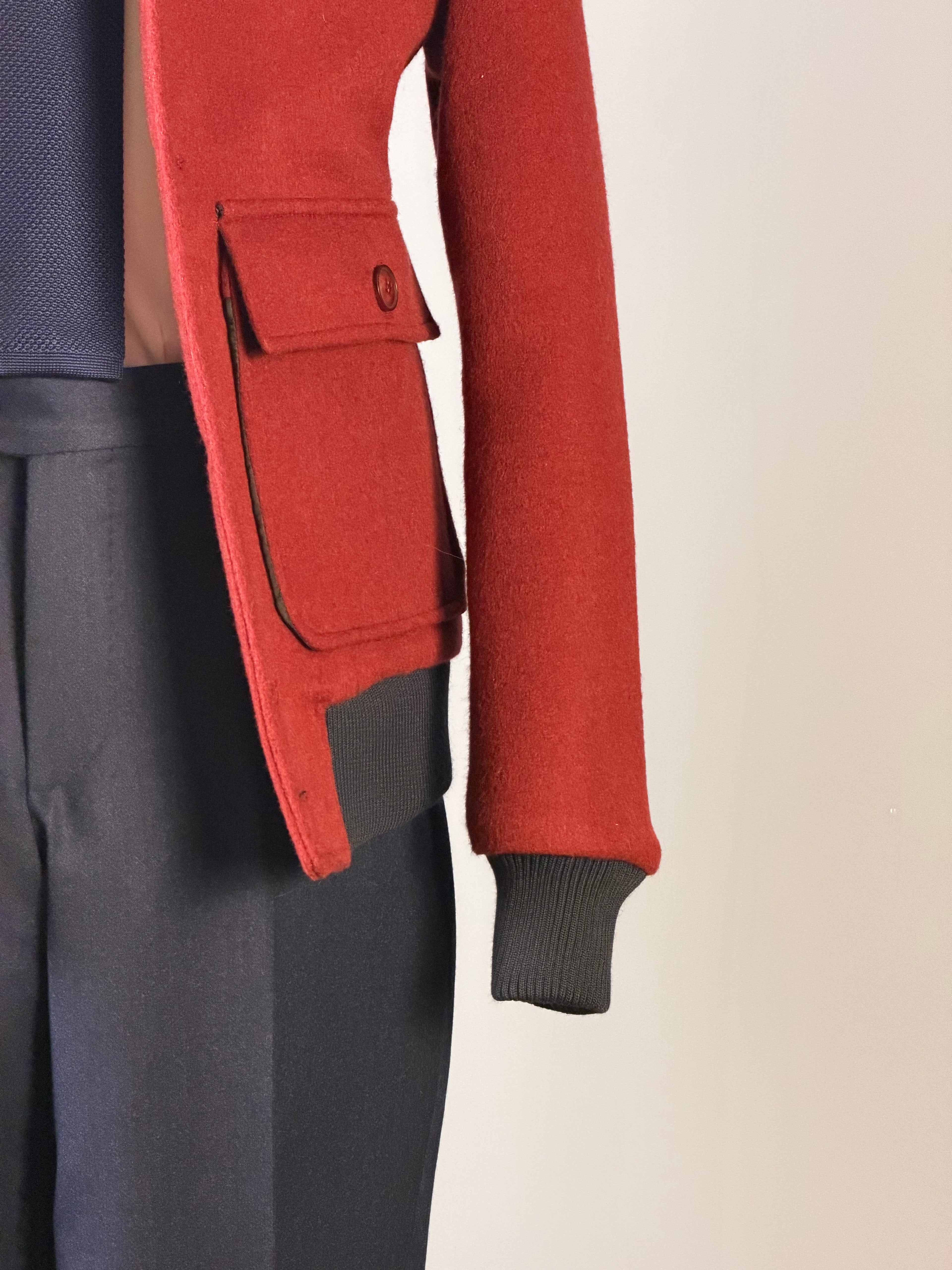 Bomber in Lana-Bordeaux & Blu