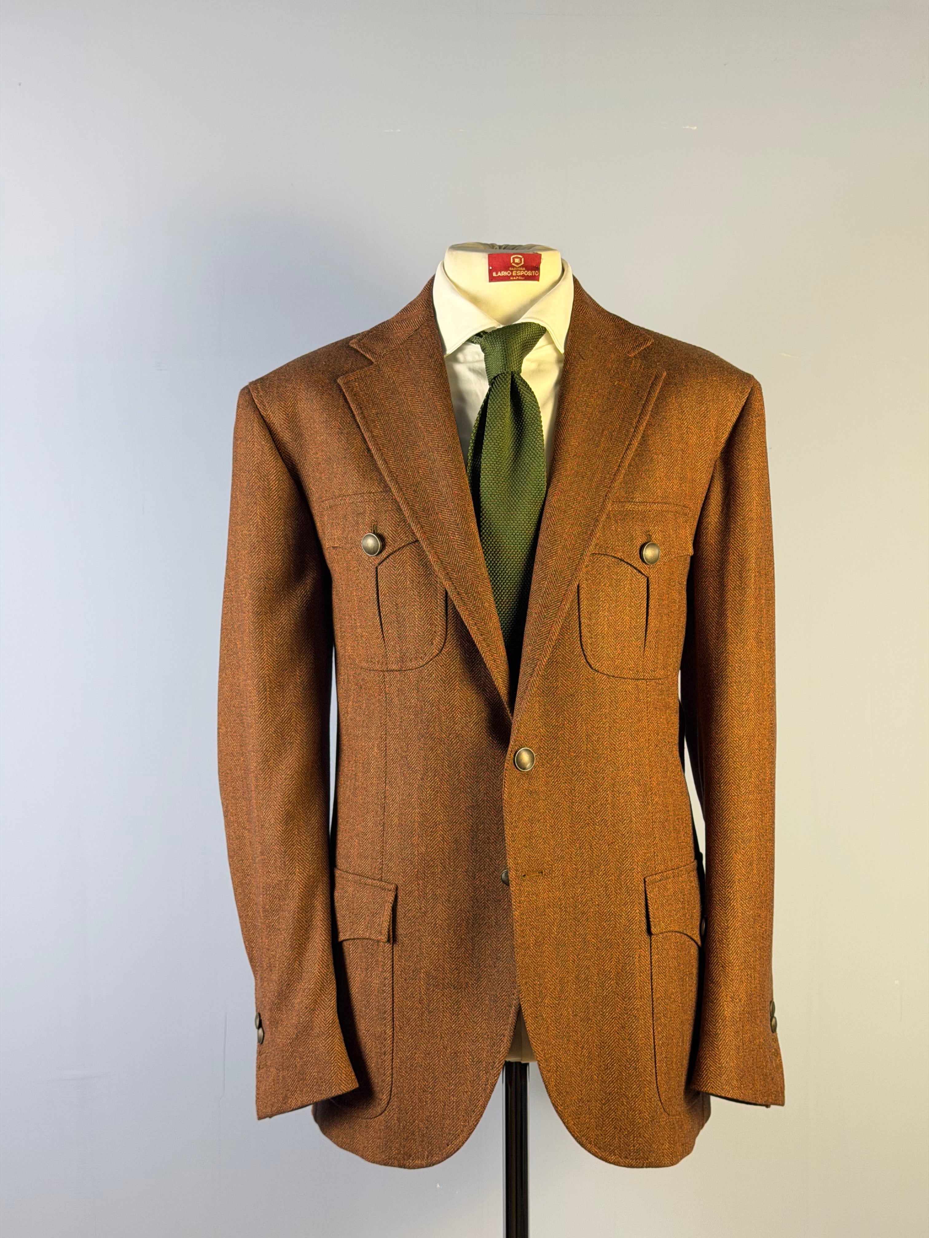 Giacca Herringbone-Ruggine