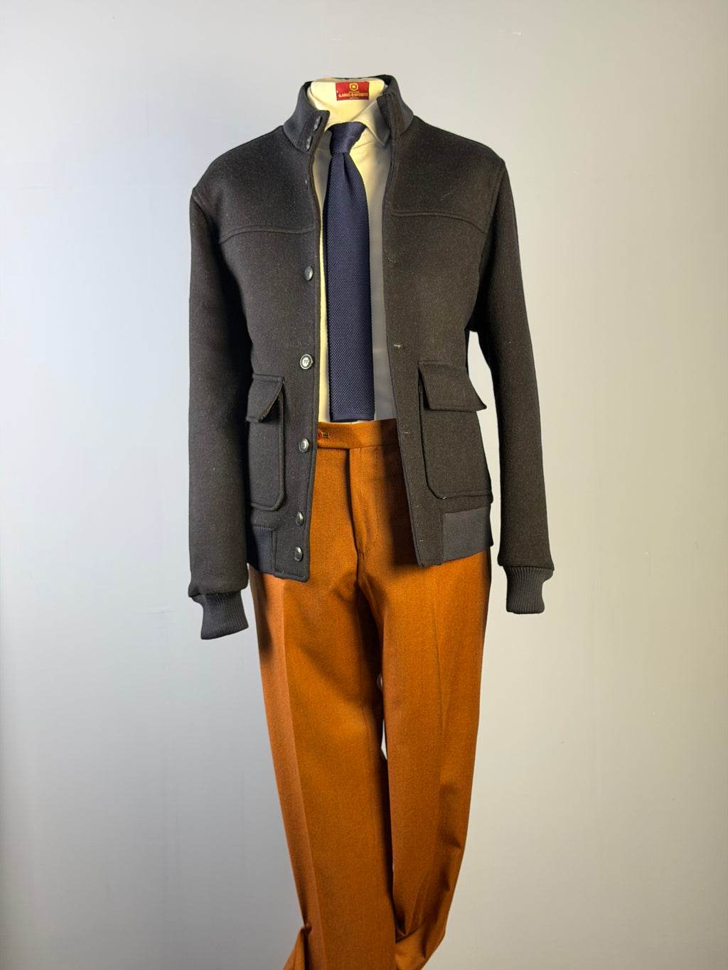 Bomber in Lana-Blu Navy