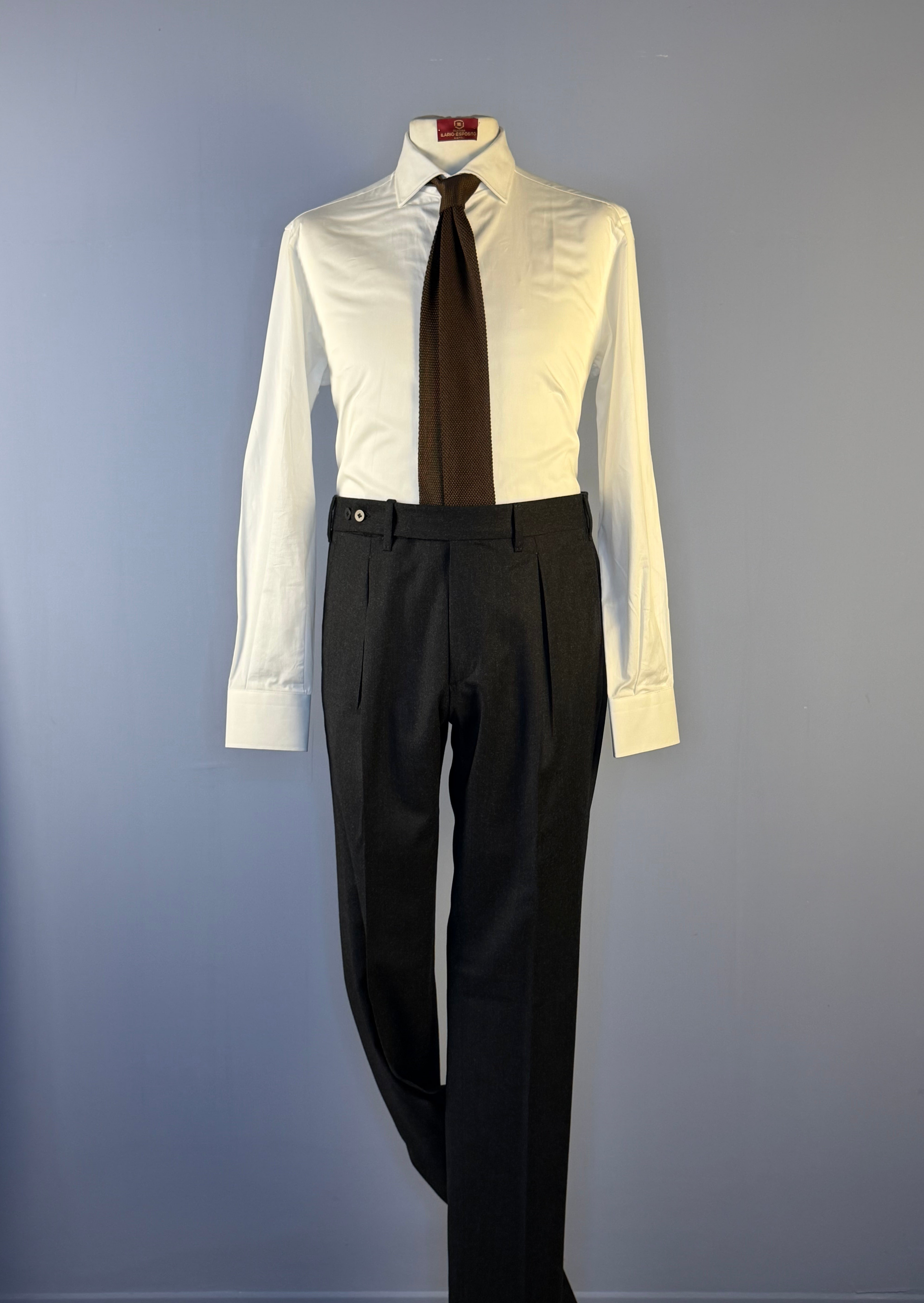 Pantalone in Flanella-Grigio Antracite