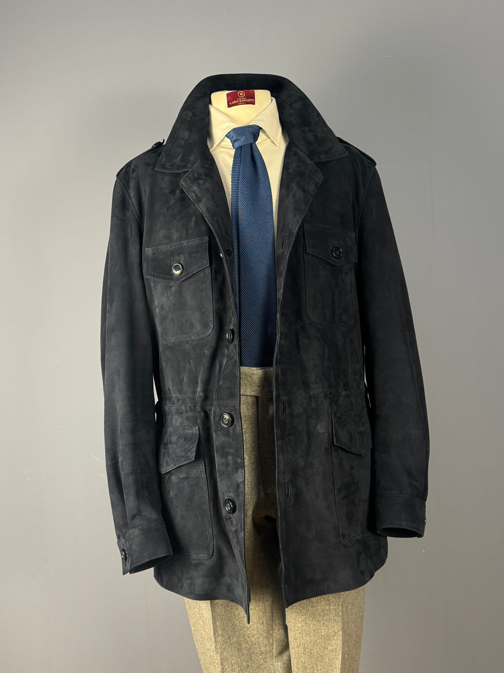 Sahariana in Camoscio-Blu