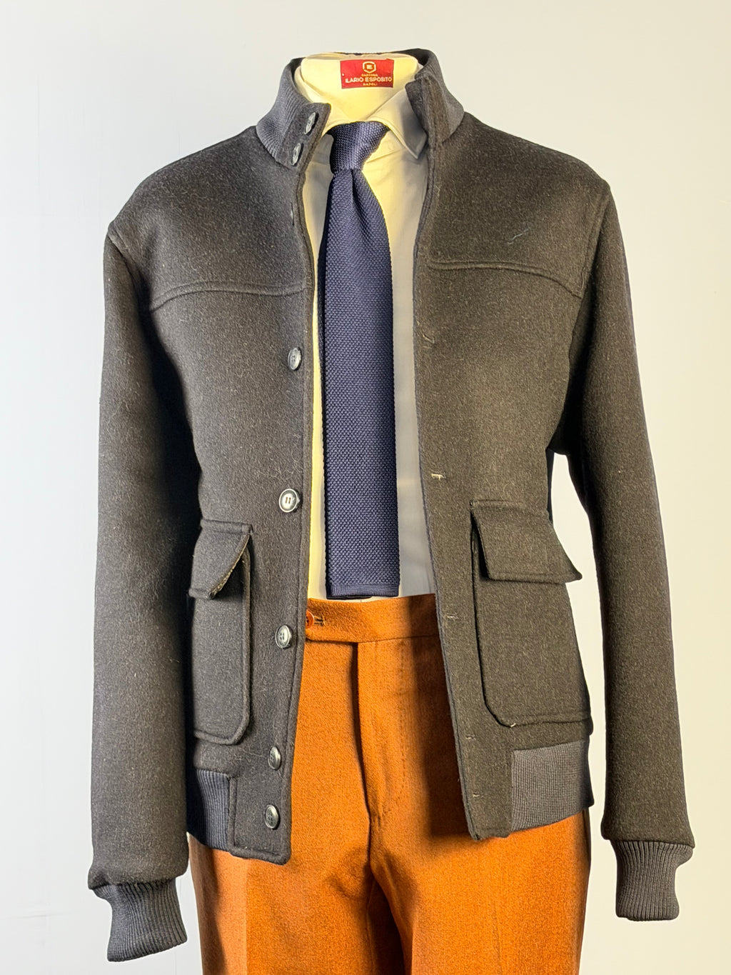 Bomber in Lana-Blu Navy