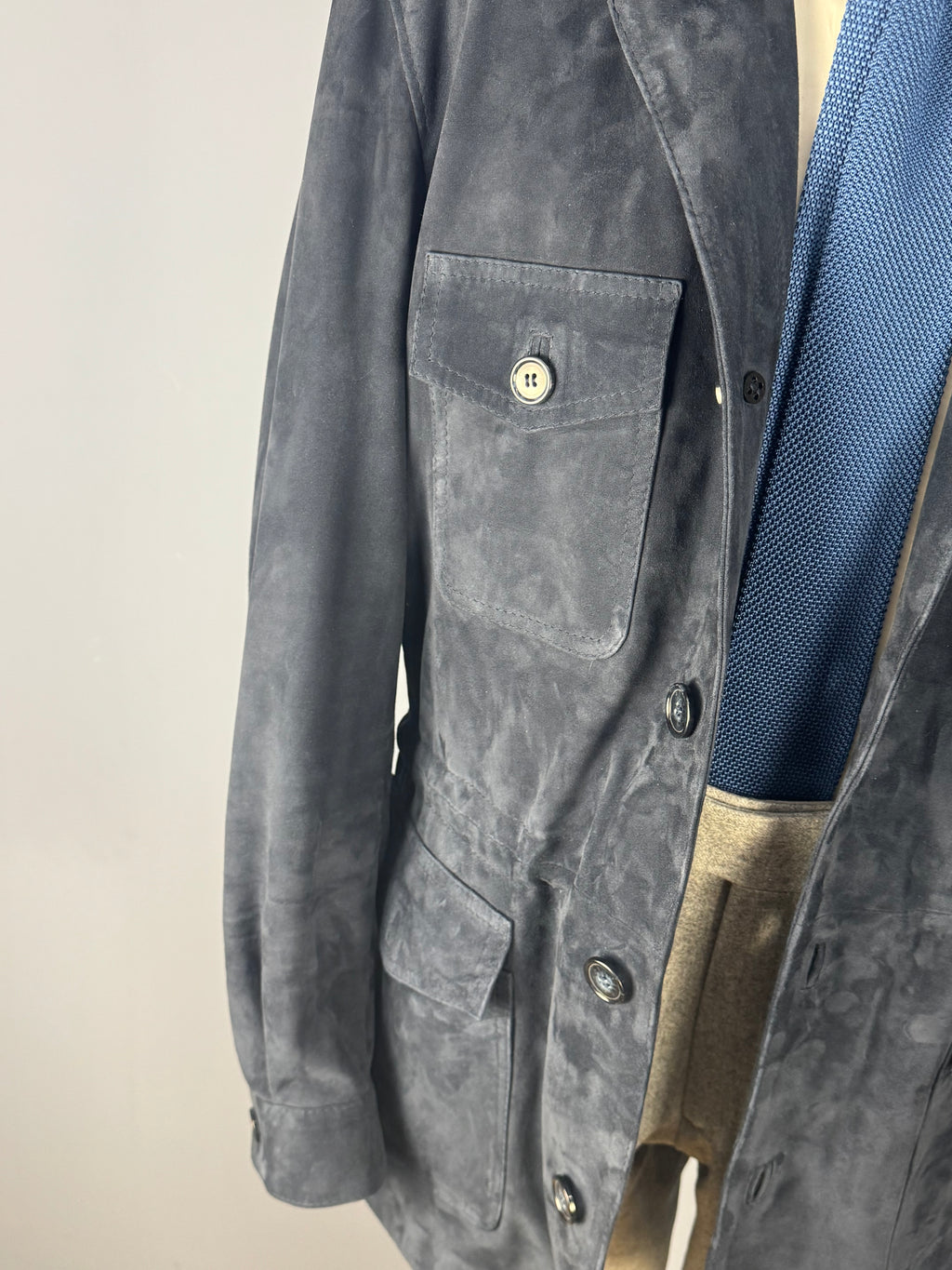 Sahariana in Camoscio-Blu