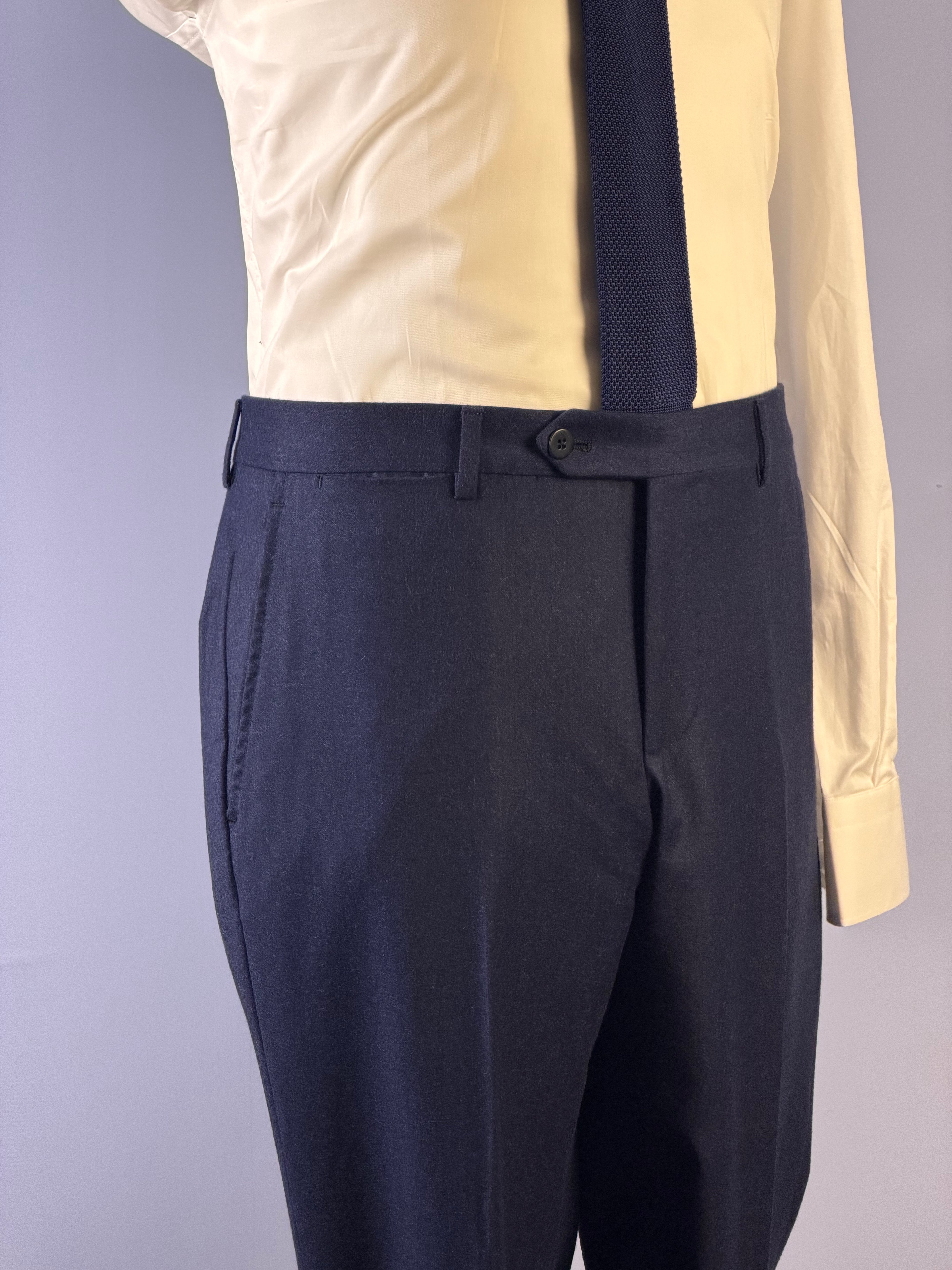 Pantalone in Flanella-Blu Notte