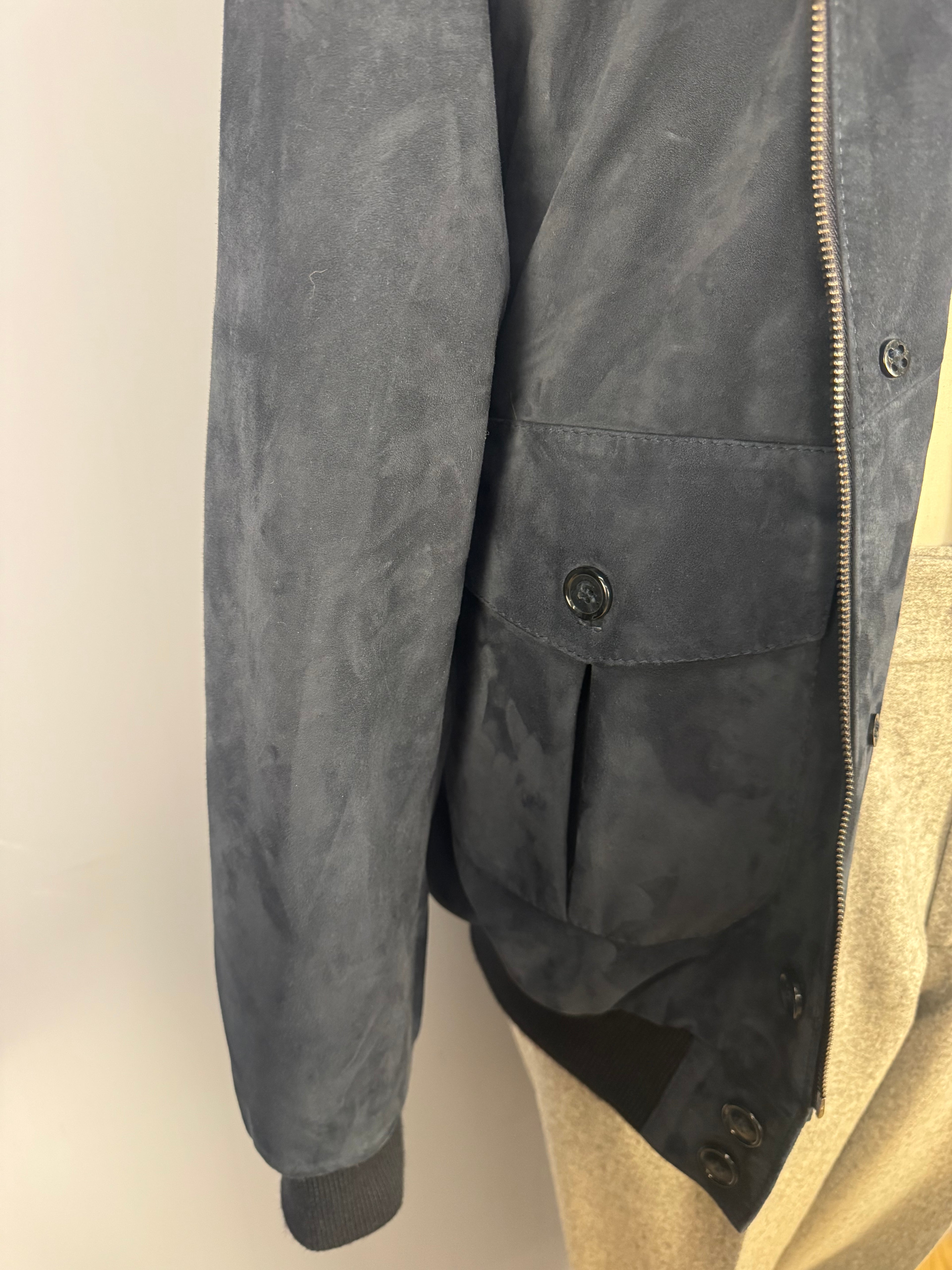 Bomber in Camoscio-Blu