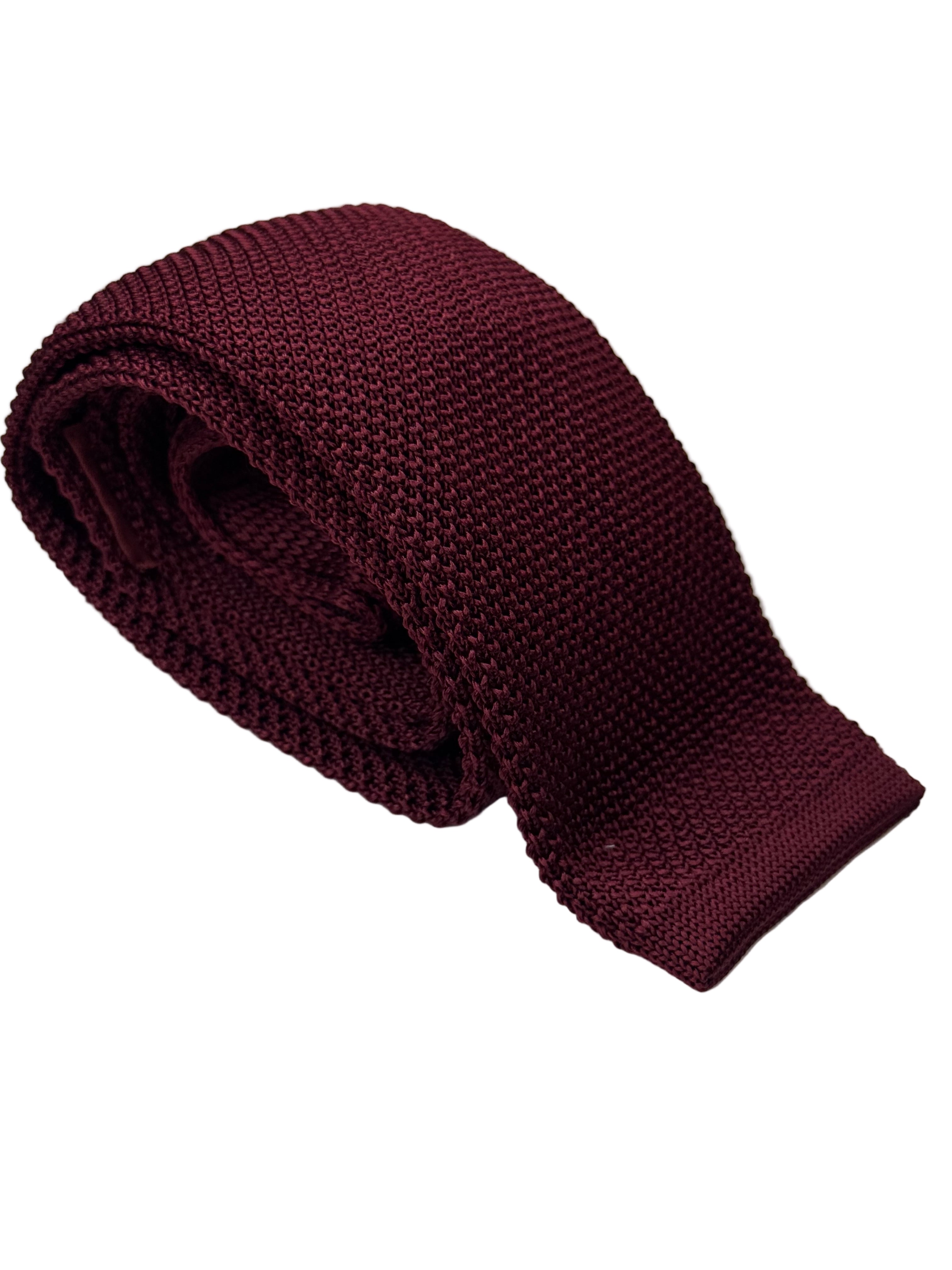 Cravatta in Maglia-Bordeaux