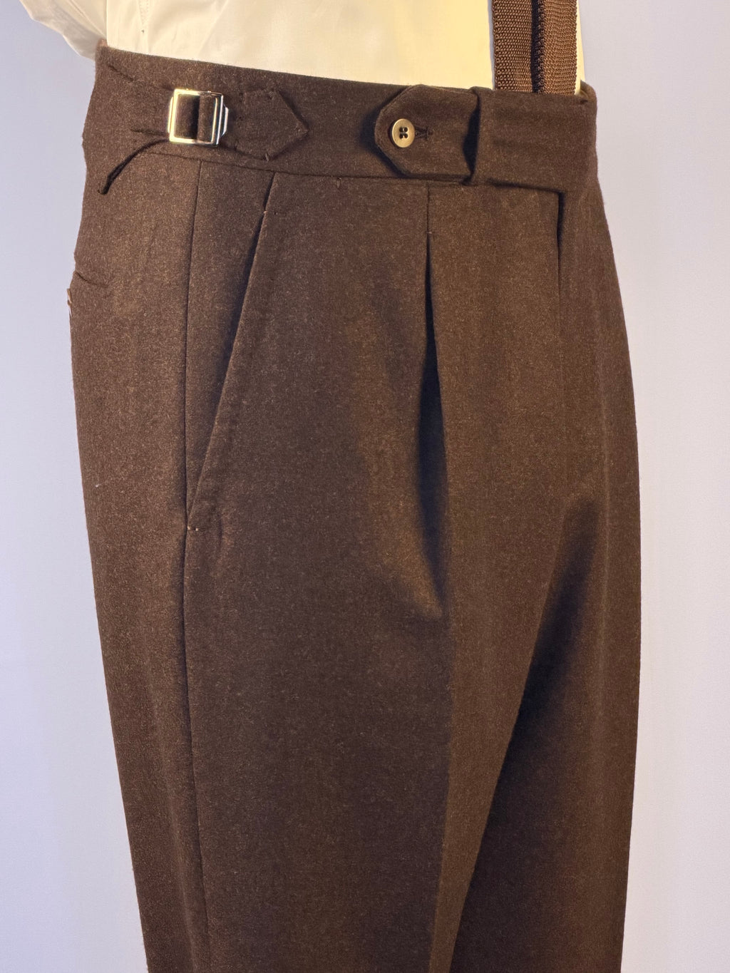 Pantaloni in Flanella-Marrone Bruciato