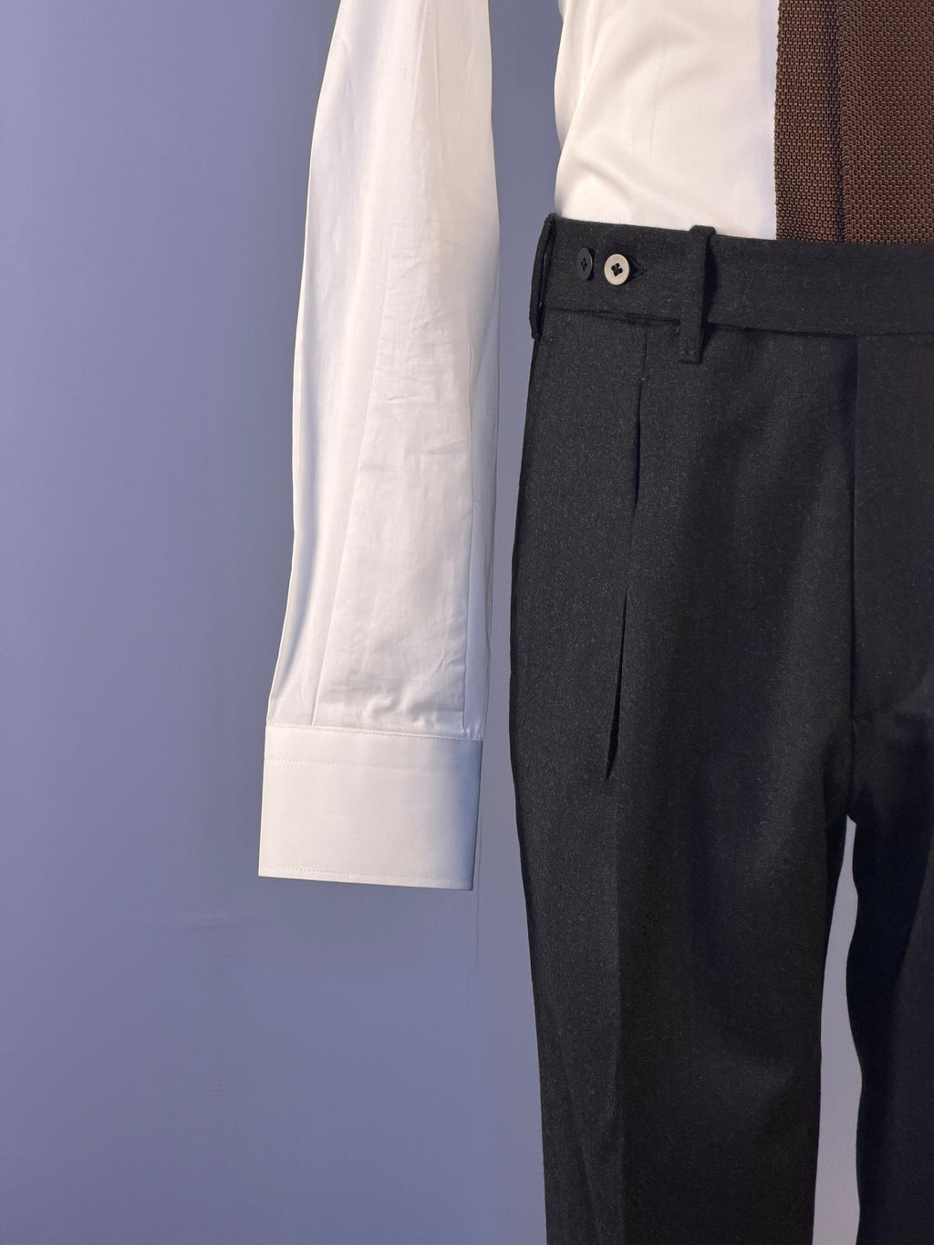 Pantalone in Flanella-Grigio Antracite