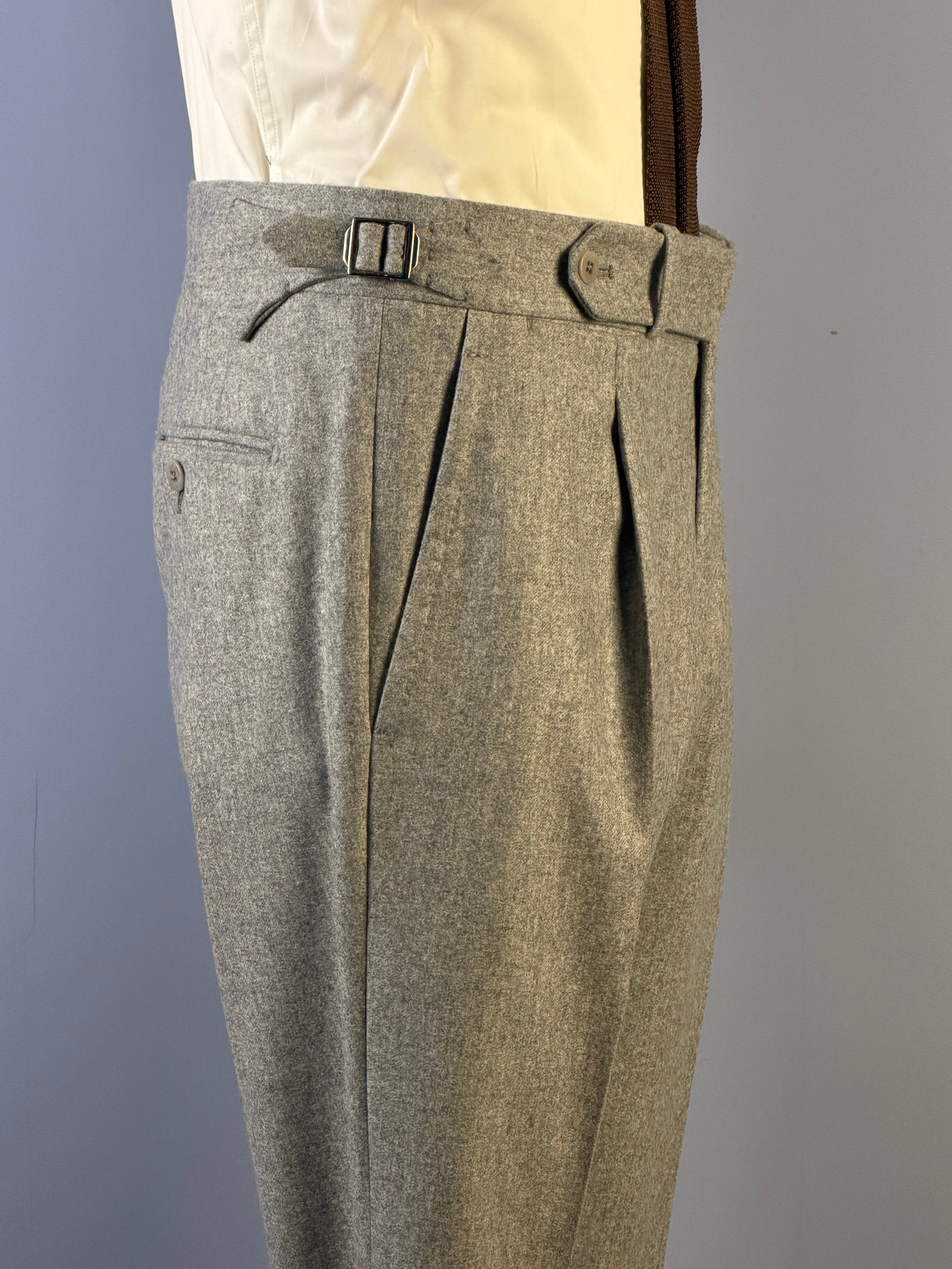 Pantalone in Flanella-Grigio Chiaro