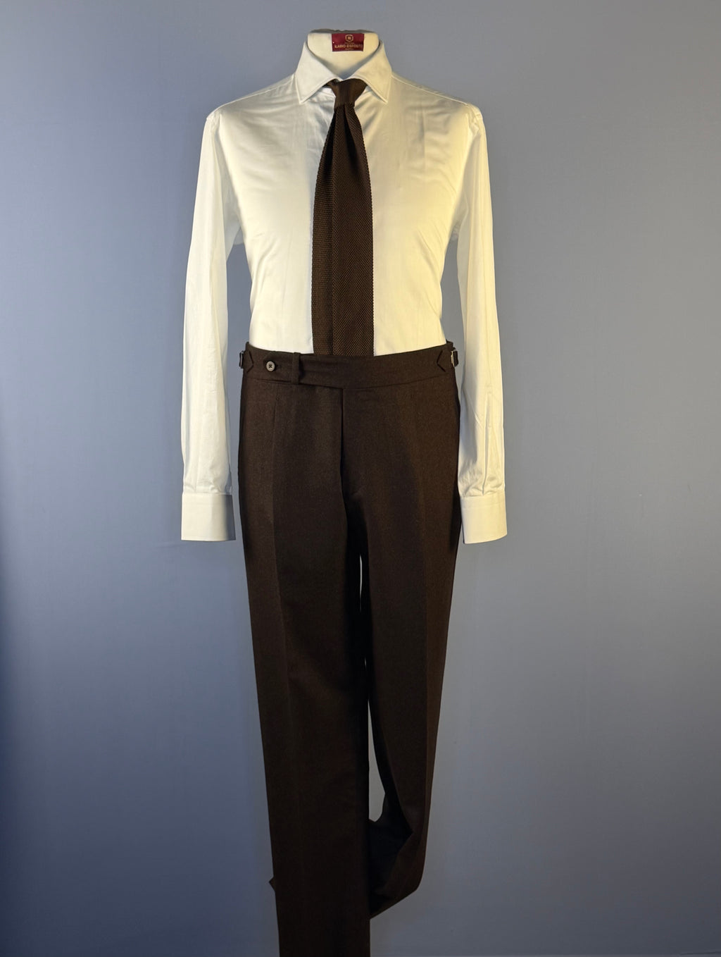 Pantaloni in Flanella-Marrone Bruciato