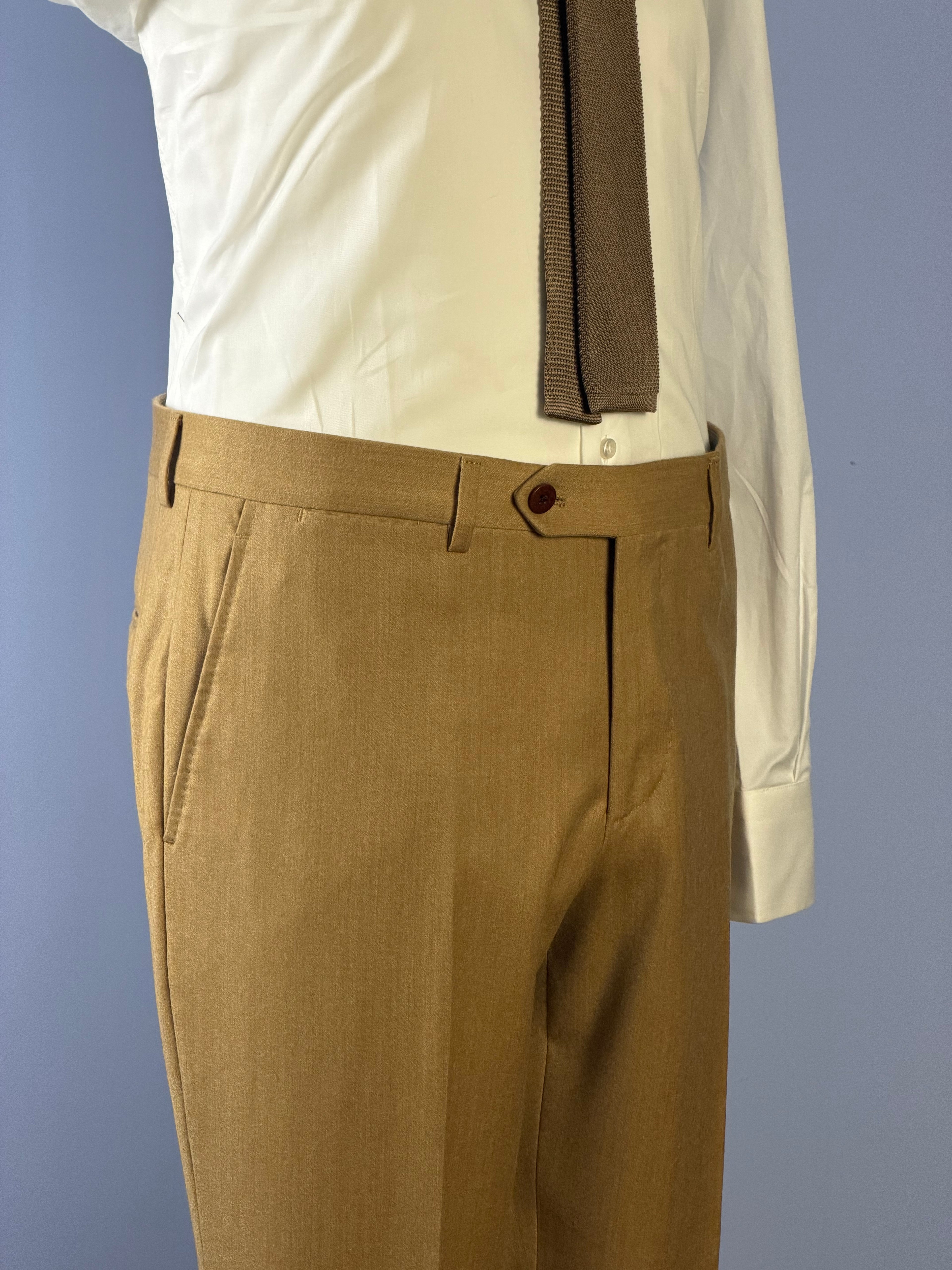 Pantaloni in Flanella-Giallo Ocra