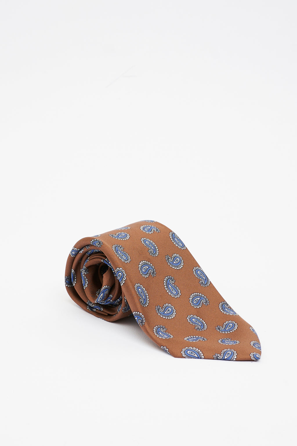 Cravatta in Seta Colore Mattone con Motivo Paisley