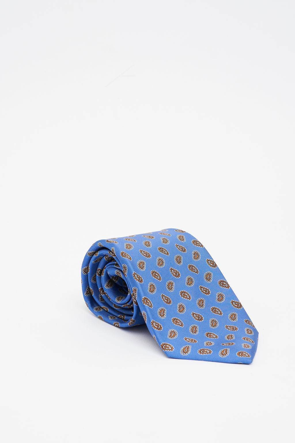 Cravatta in Seta Blu Chiaro con Motivo Paisley