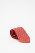 Cravatta in Seta Rossa con Motivo Paisley
