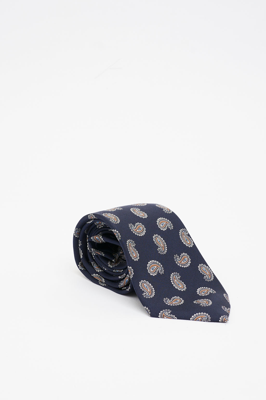Cravatta in Seta Blu Navy con Motivo Paisley