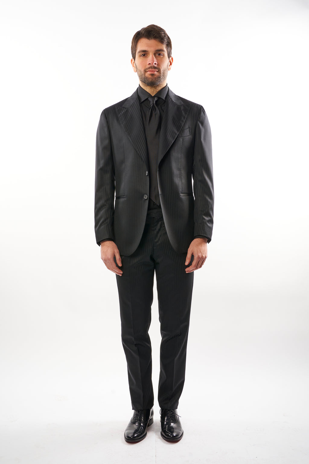 Abito Amalfi Tasmania Spigato - Nero su Nero