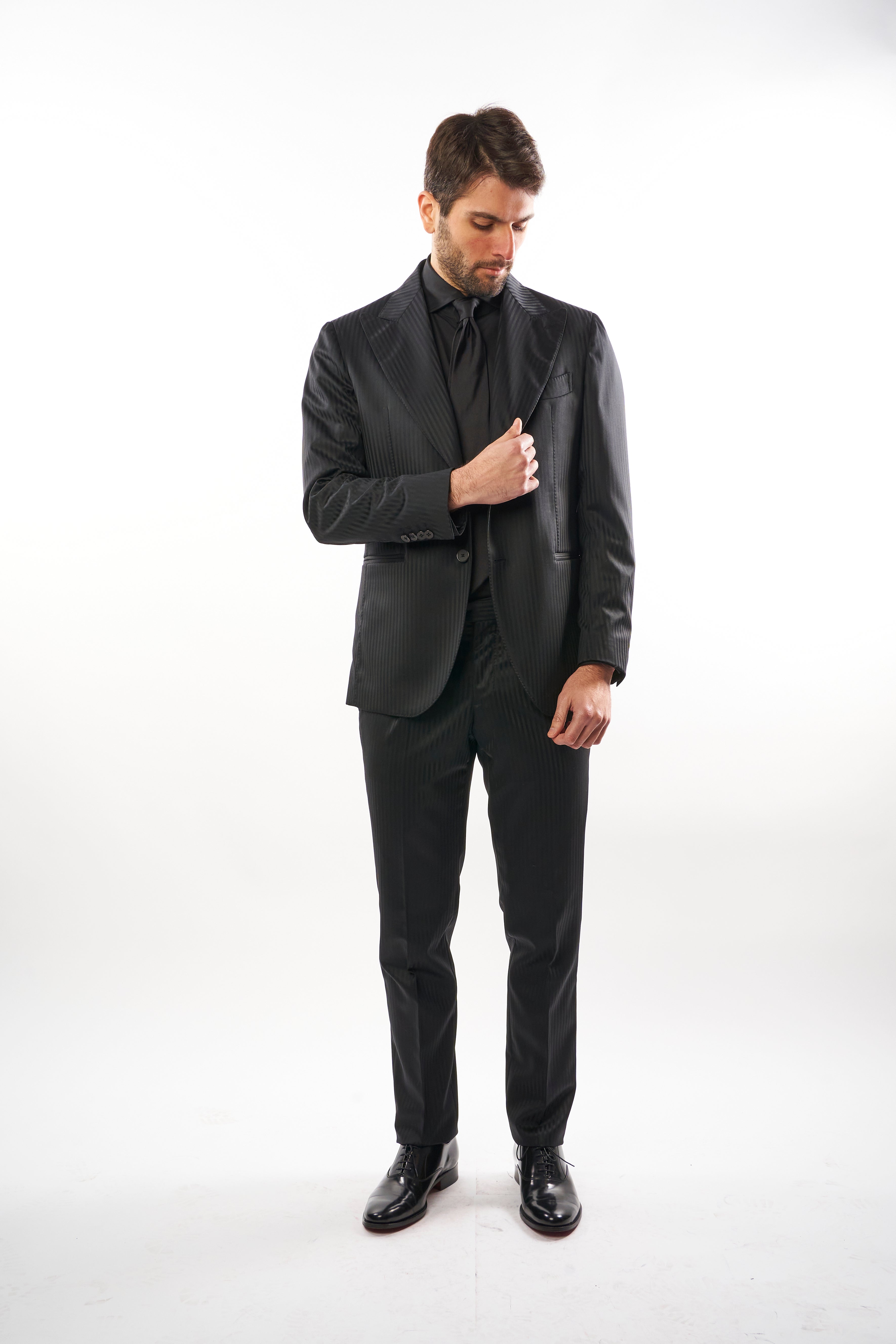 Abito Amalfi Tasmania Spigato - Nero su Nero