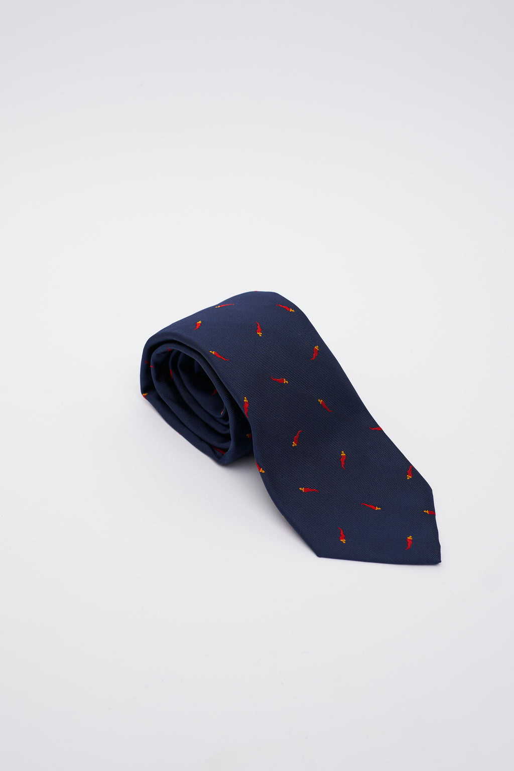 Cravatta in Seta Marrone con Fiori Giallo Chiaro e Azzurri