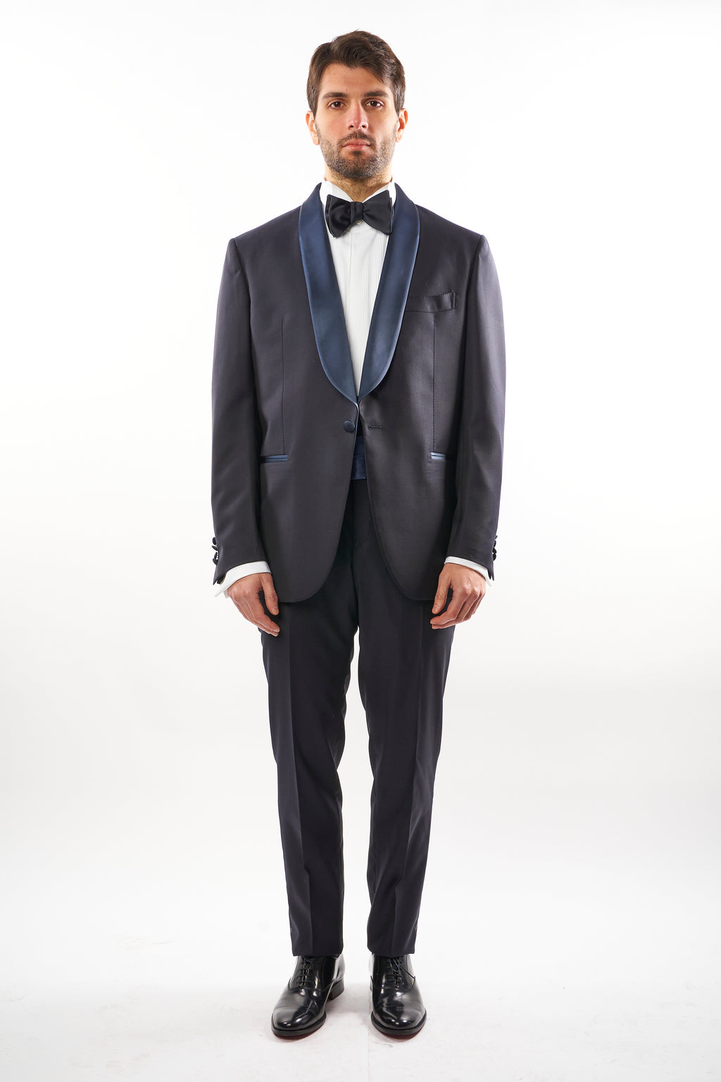 Tuxedo Monobottone - Blu con Reverse a Lancia