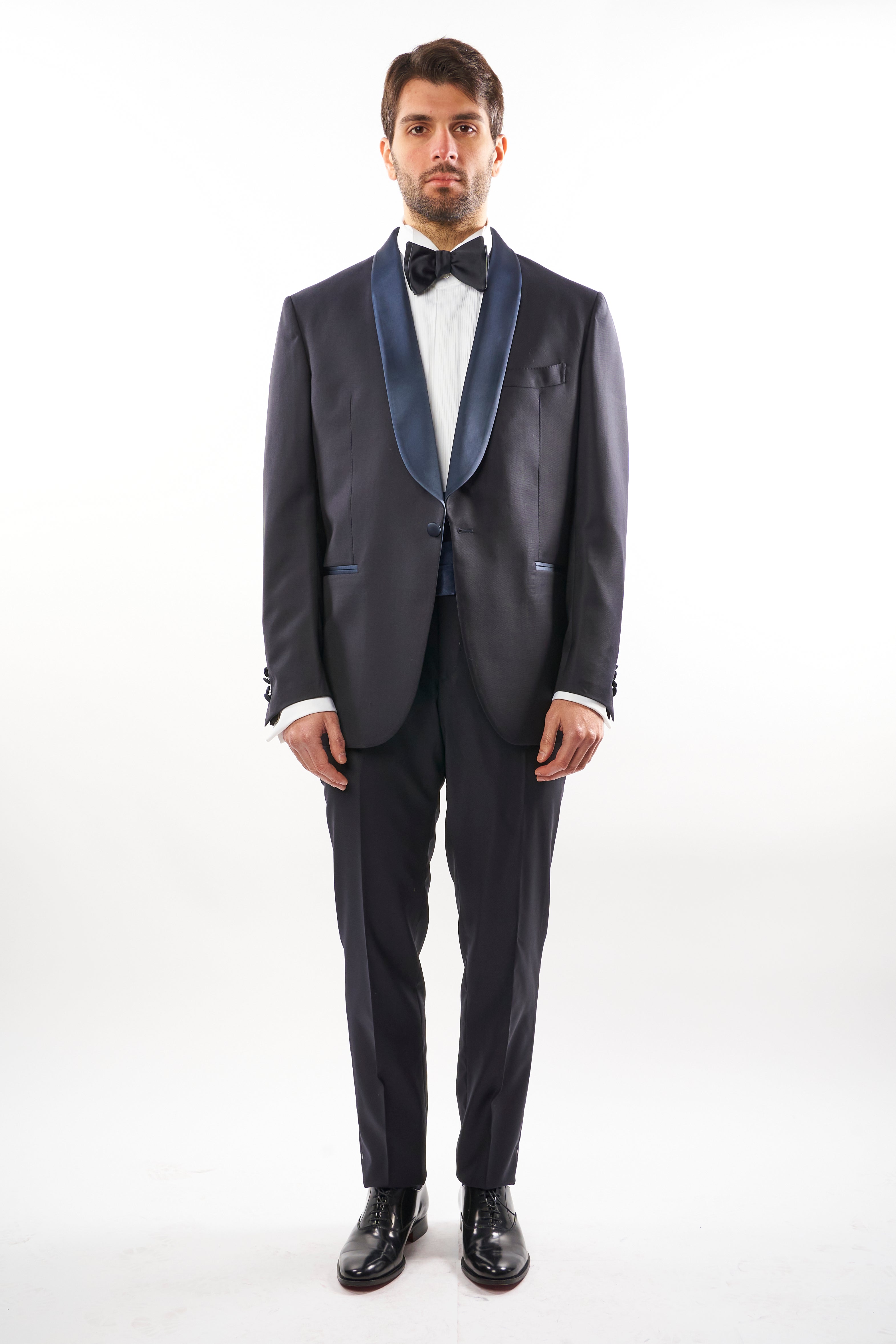 Tuxedo Monobottone - Blu con Reverse a Lancia