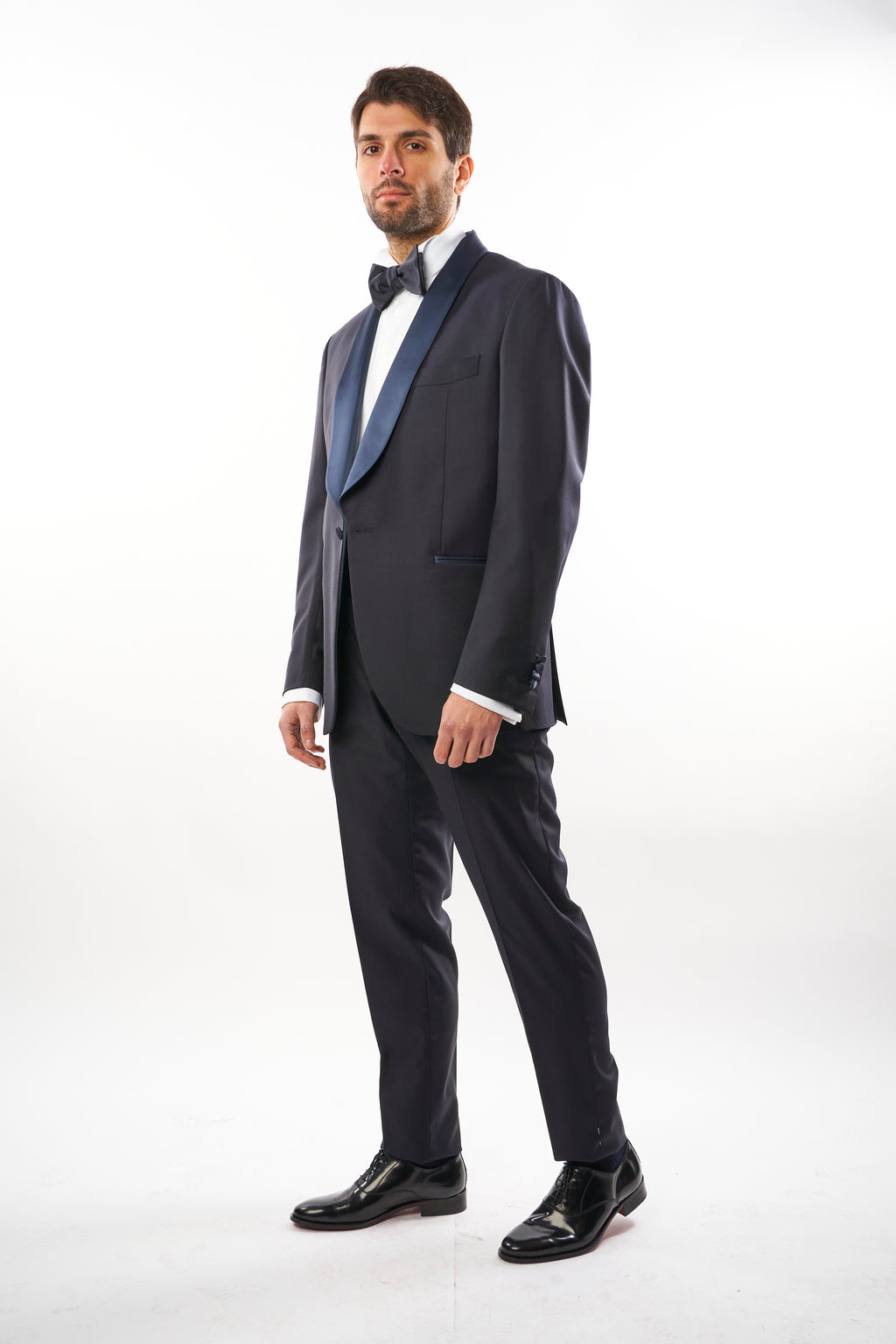 Tuxedo Monobottone - Blu con Reverse a Lancia