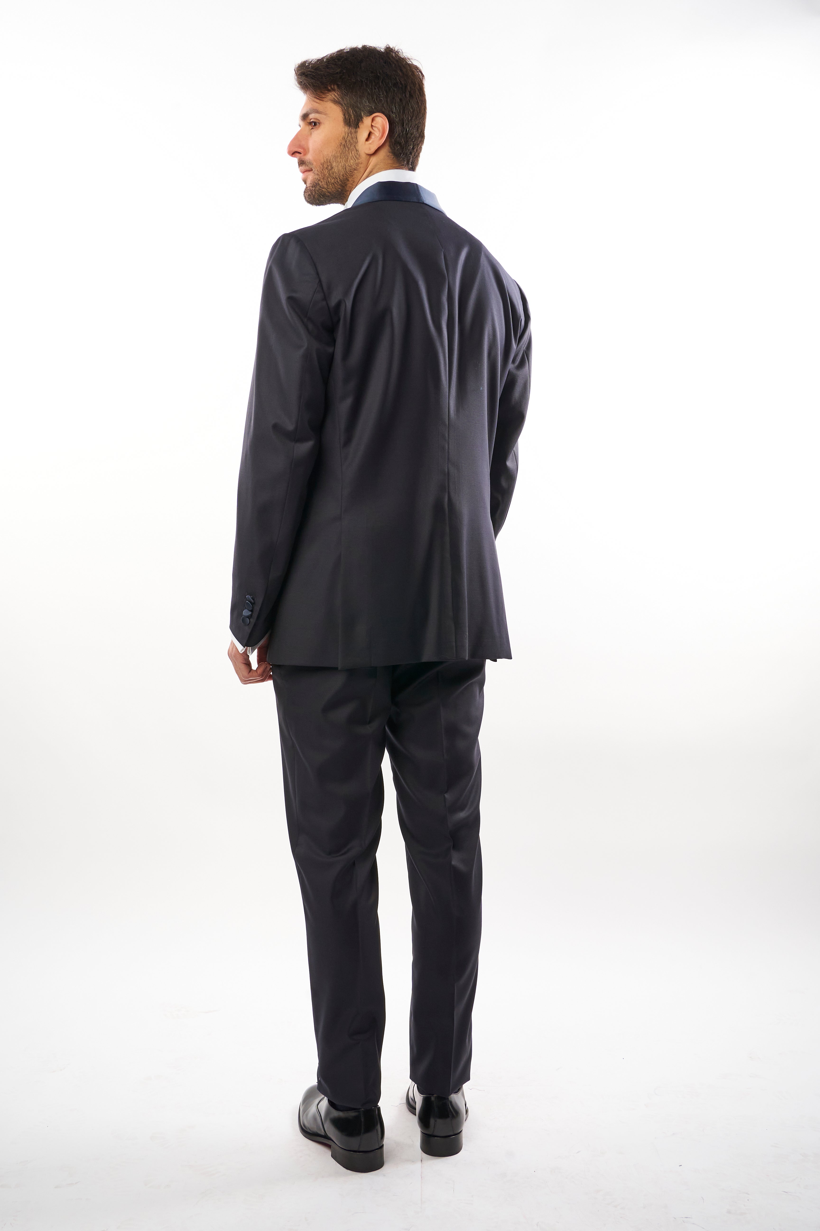 Tuxedo Monobottone - Blu con Reverse a Lancia