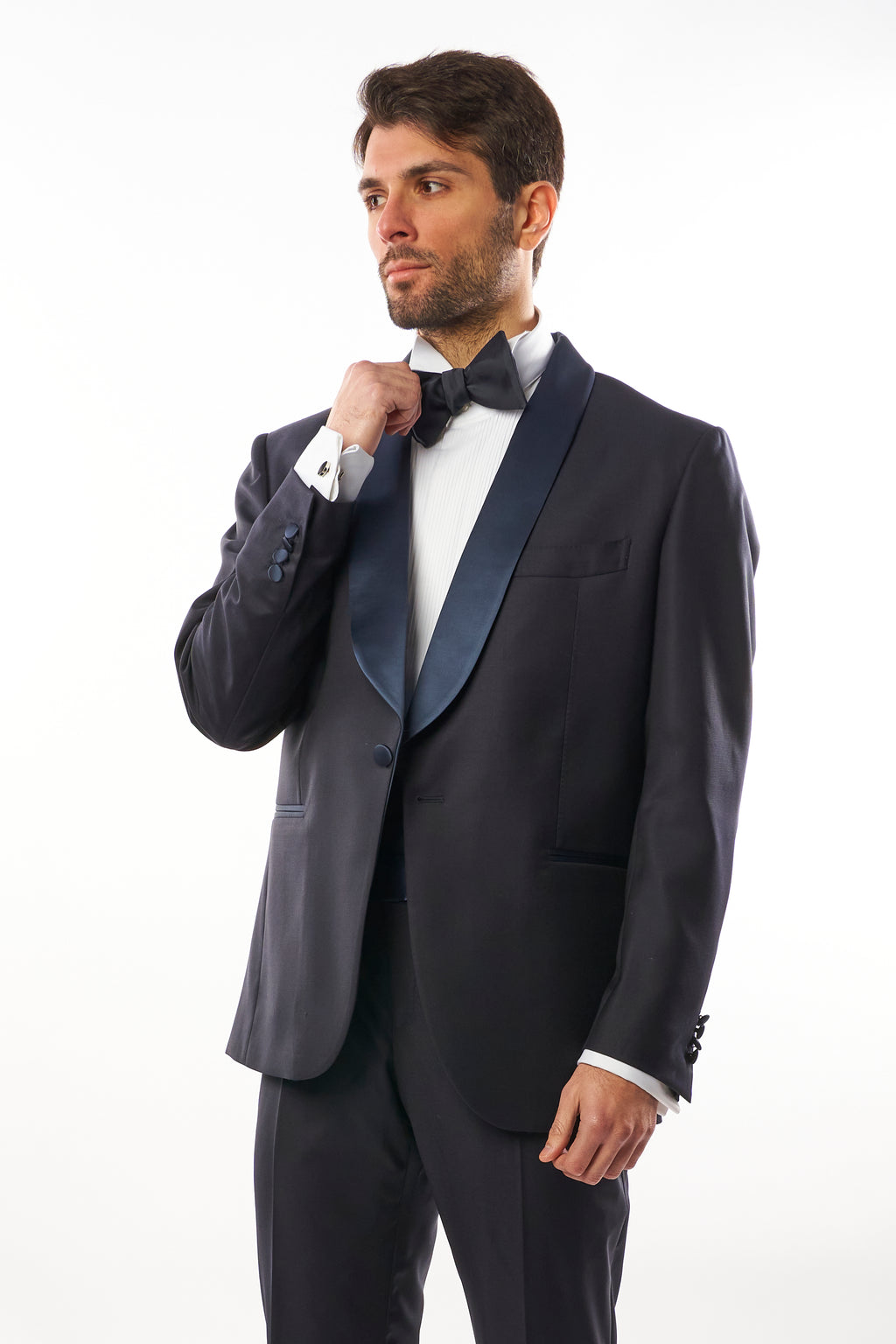 Tuxedo Monobottone - Blu con Reverse a Lancia