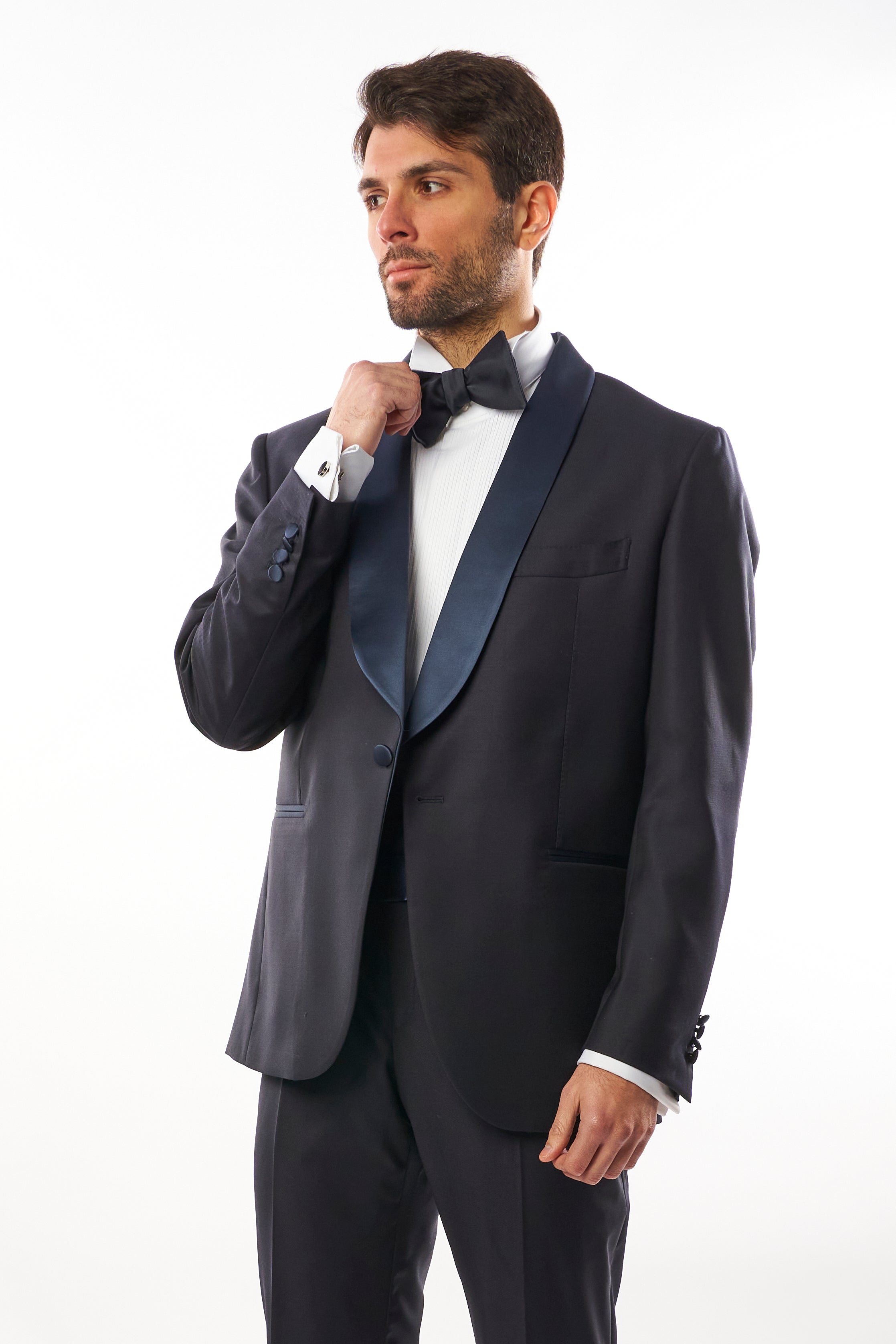 Tuxedo Monobottone - Blu con Reverse a Lancia
