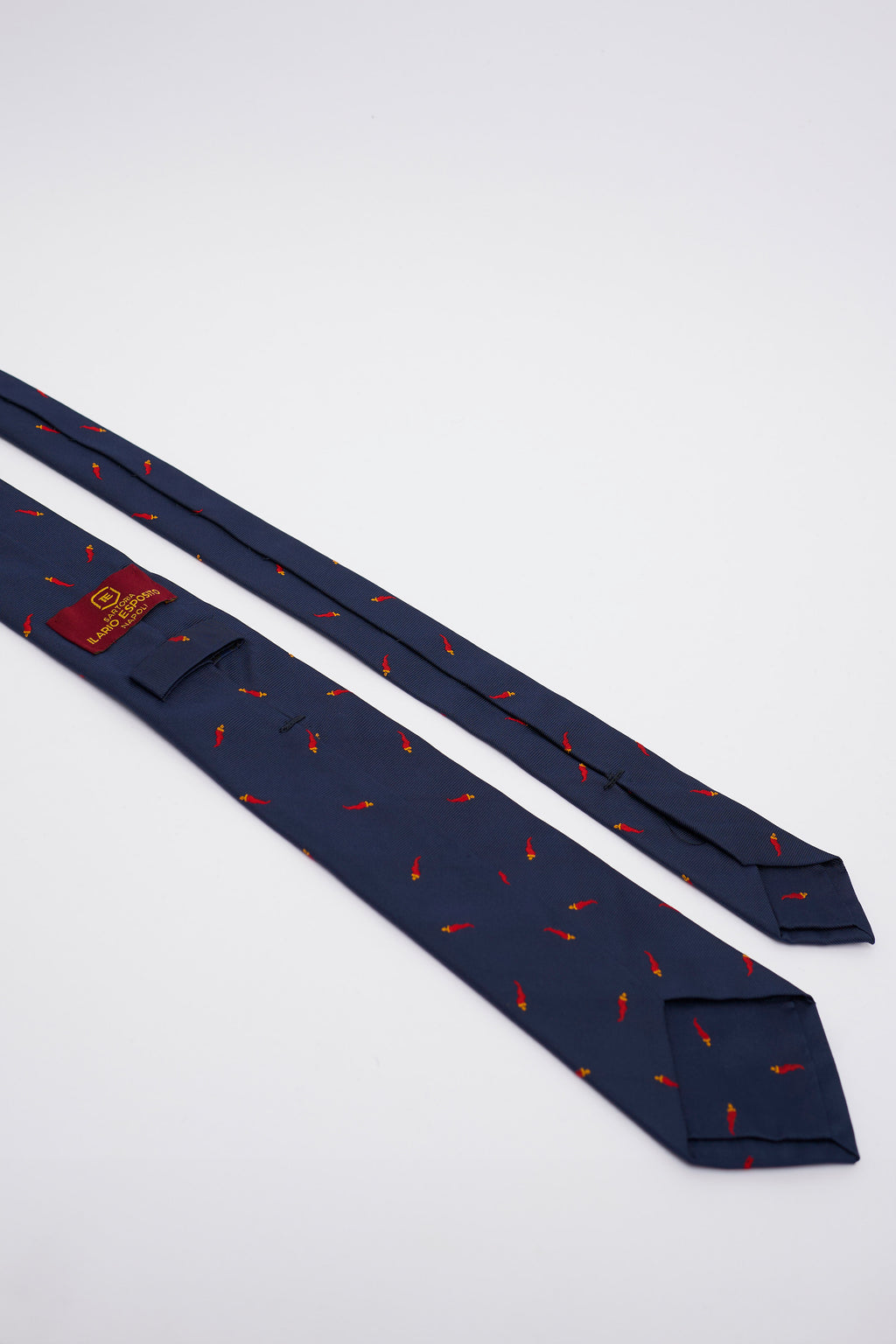 Cravatta in Seta Marrone con Fiori Giallo Chiaro e Azzurri