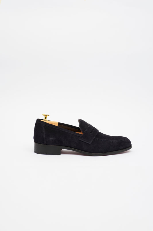 Mocassino Penny Loafer in Camoscio Blu