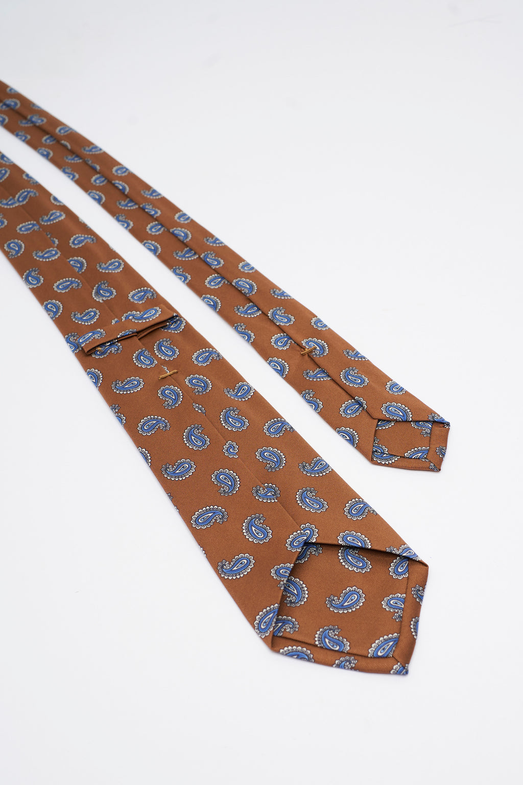 Cravatta in Seta Colore Mattone con Motivo Paisley