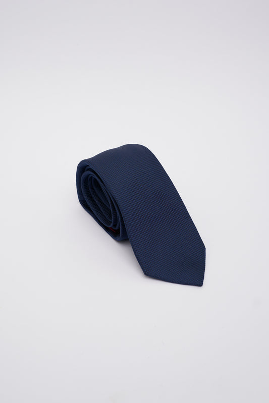 Cravatta in Seta Blu con Texture