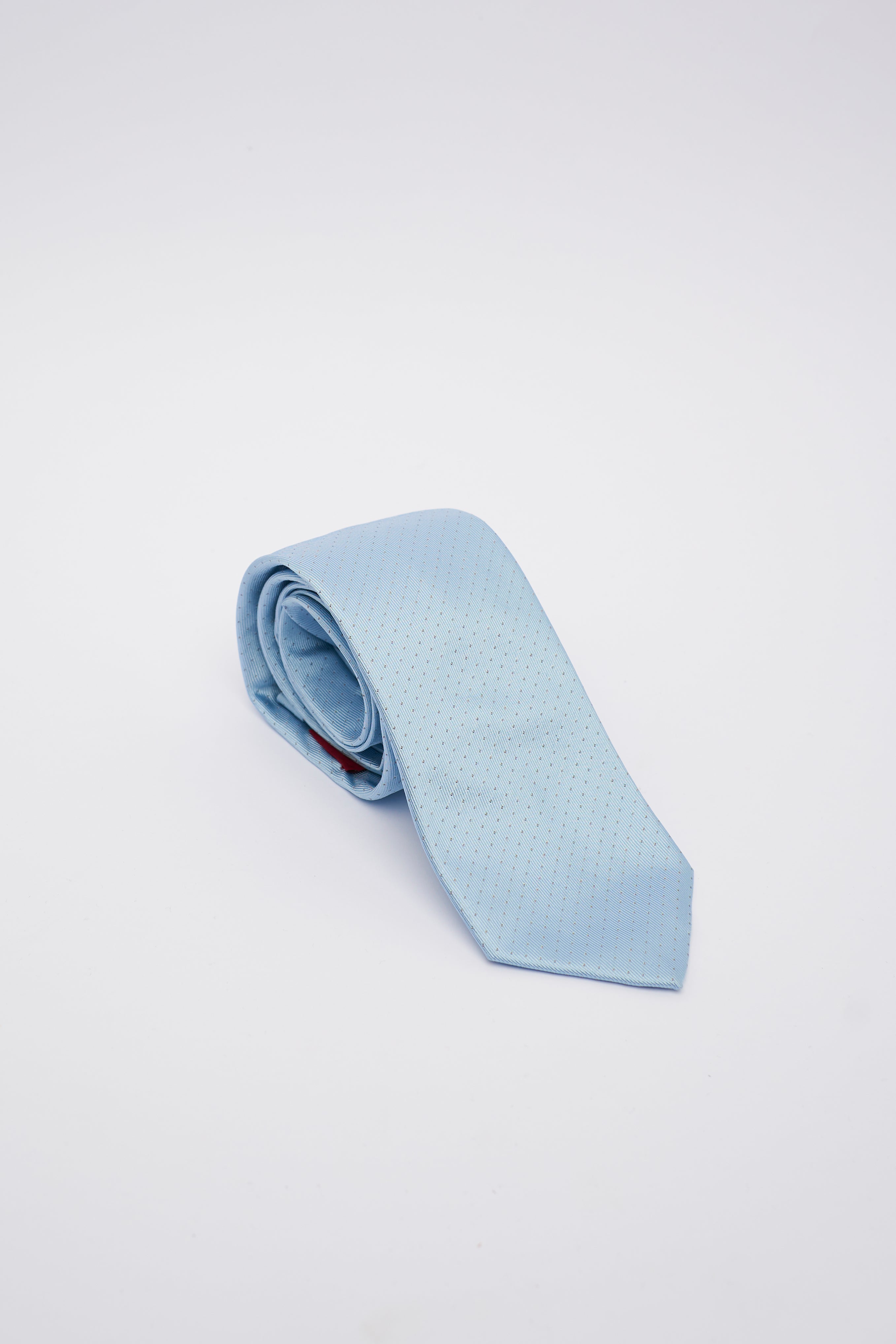 Cravatta in Seta Celestina con Impunture