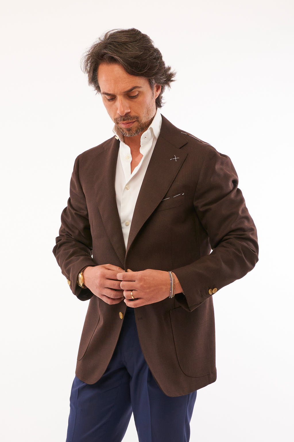 Giacca Procida in Hopsack - Testa di Moro