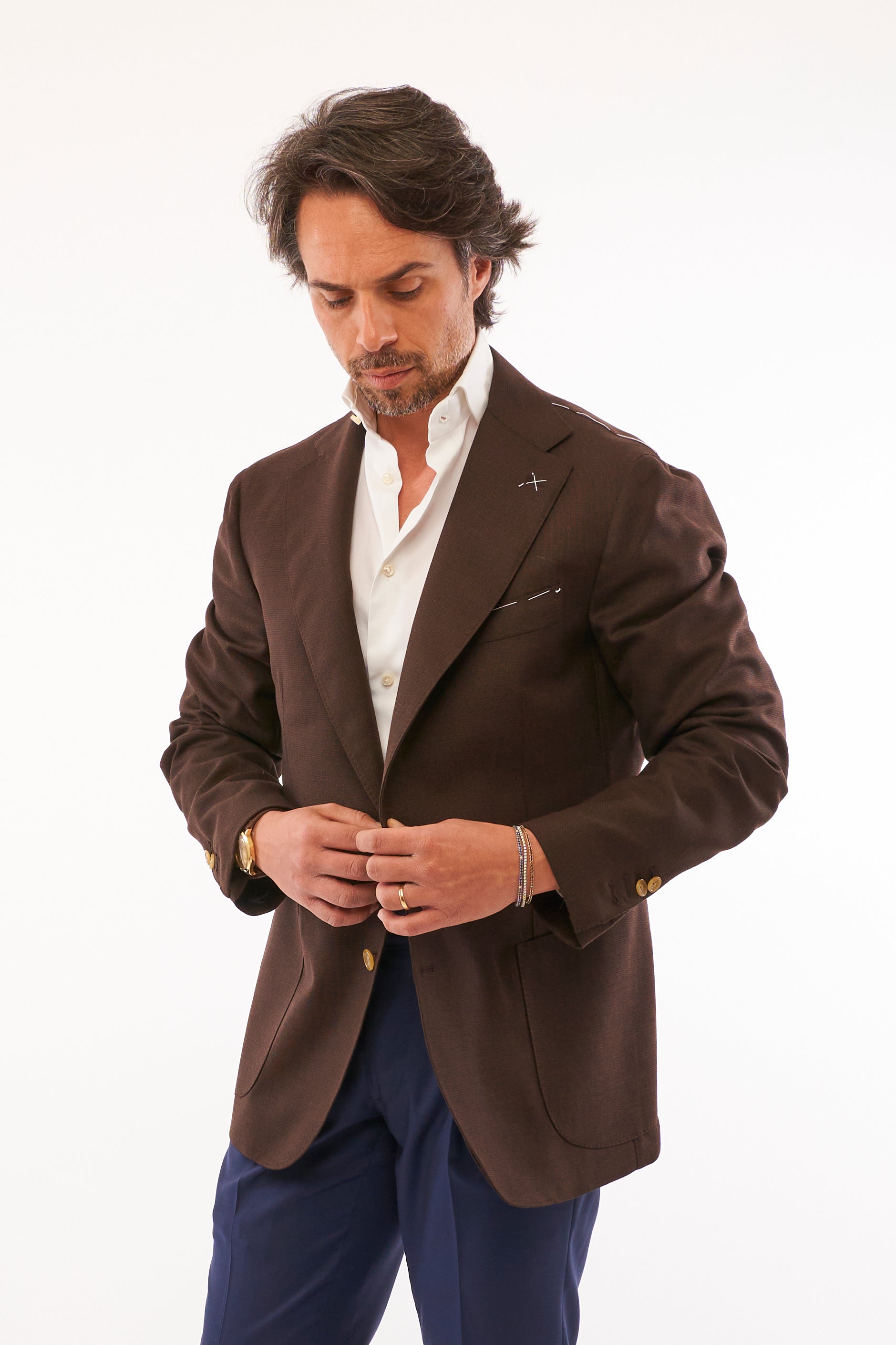 Giacca Procida in Hopsack - Testa di Moro