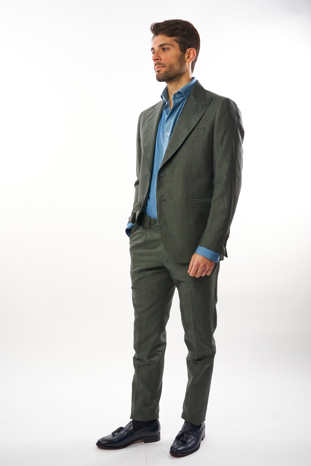 Abito Amalfi in Lino - Verde Oliva