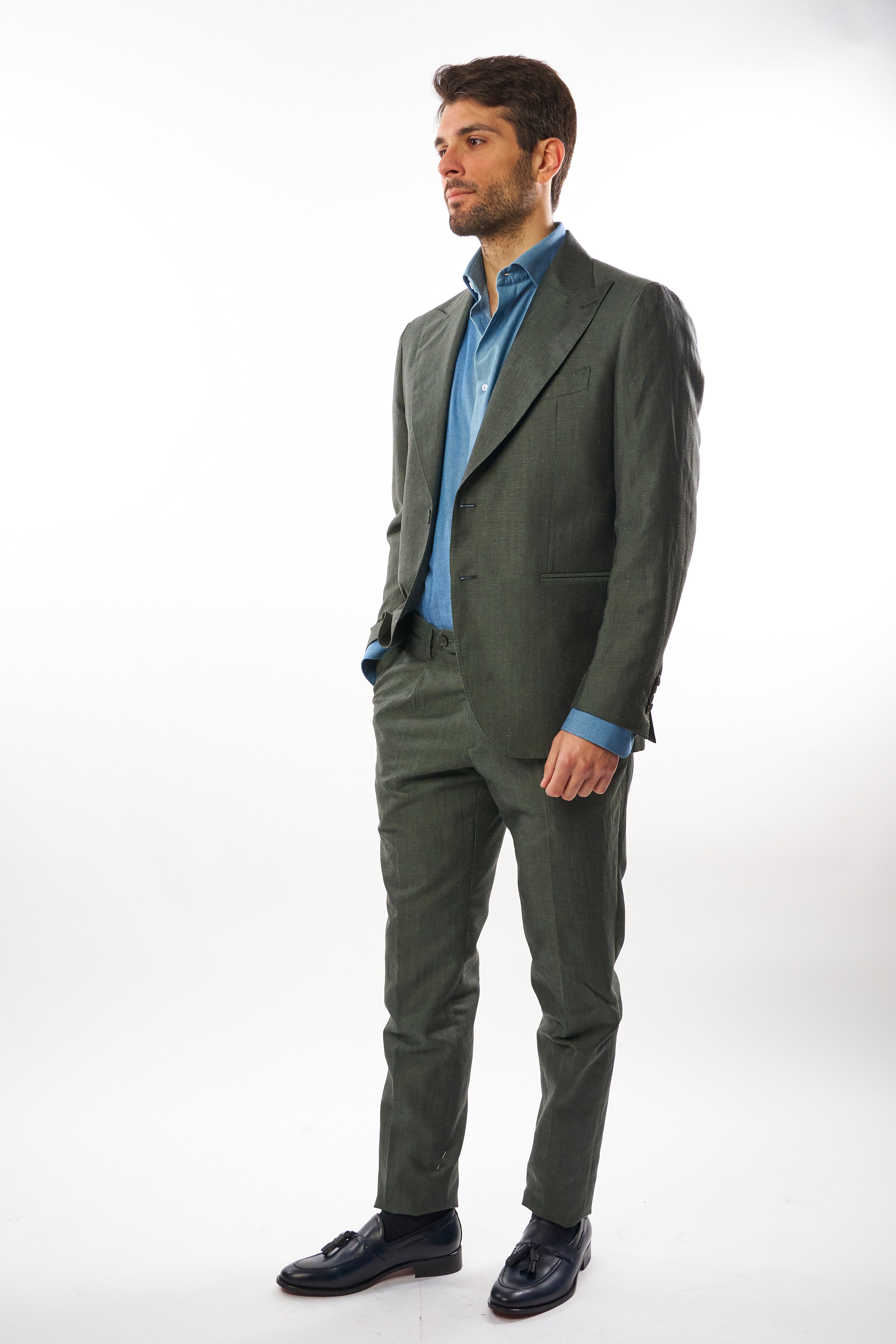 Abito Amalfi in Lino - Verde Oliva