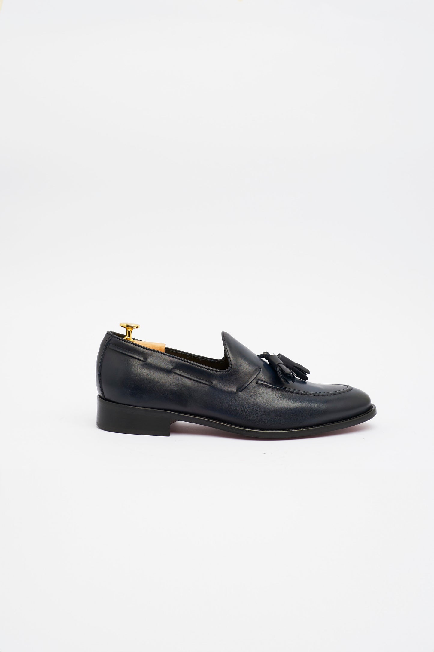 Mocassino in Pelle Blu con Nappine