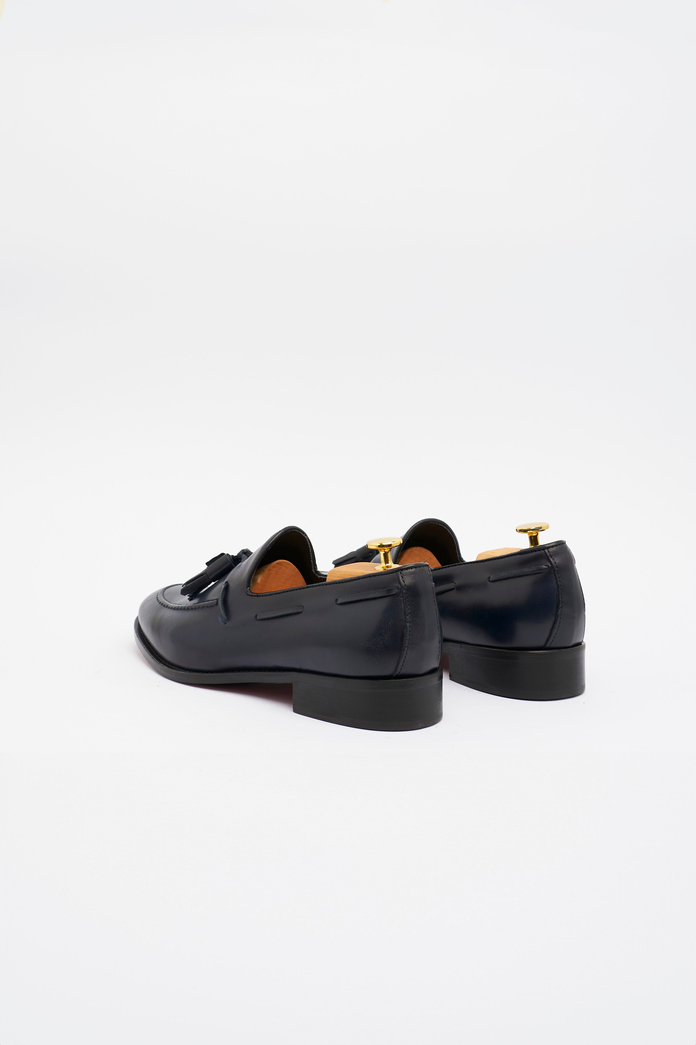 Mocassino in Pelle Blu con Nappine