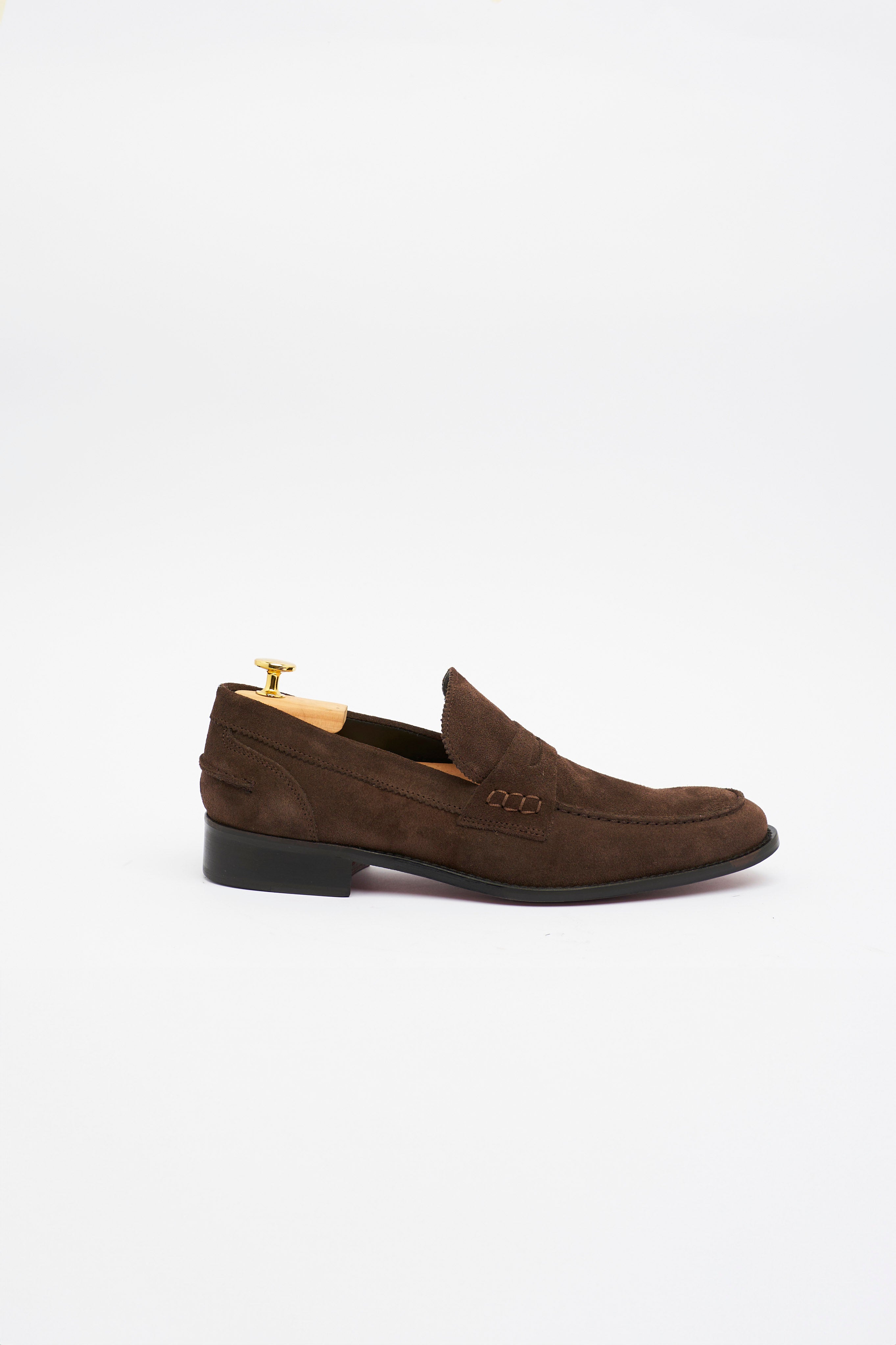 Mocassino Penny Loafer in Camoscio Marrone