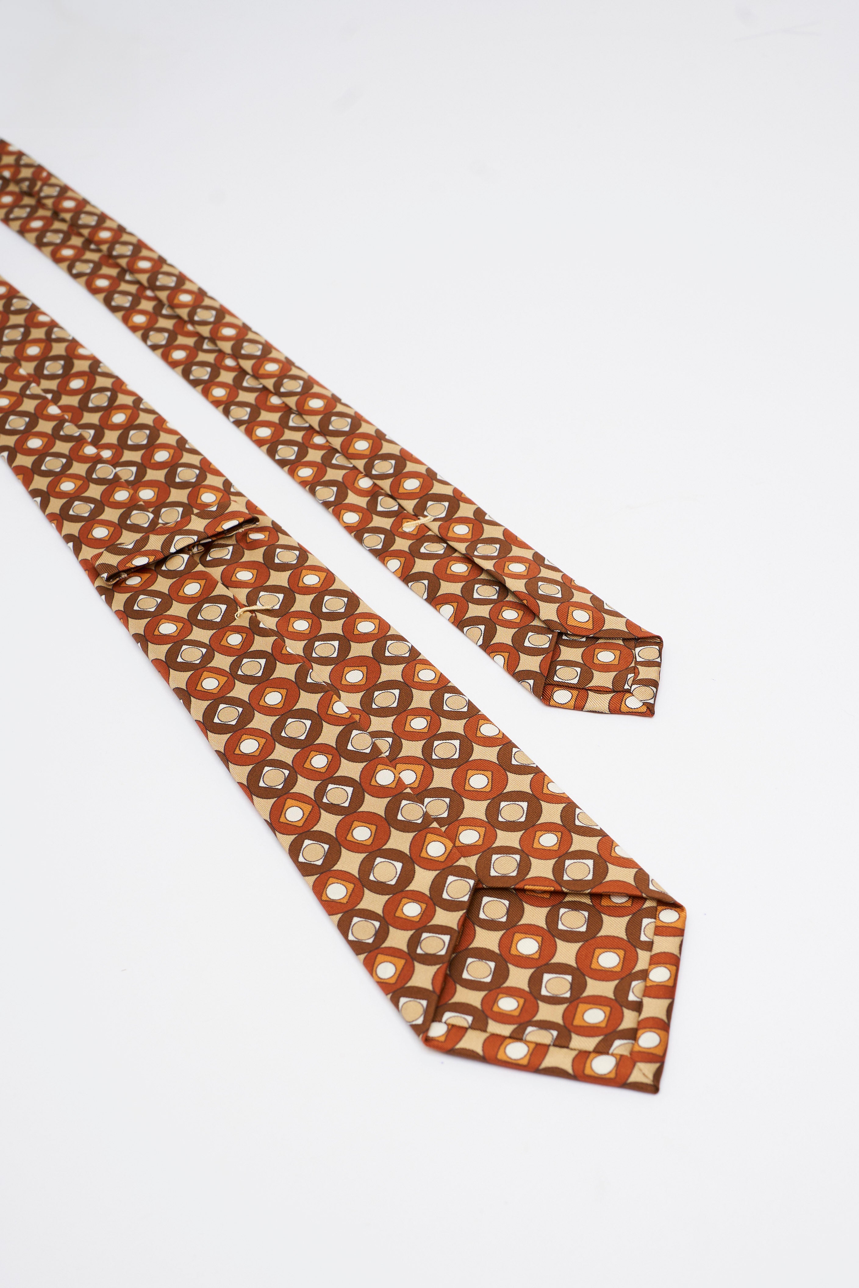 Cravatta in Seta con Motivo sui Toni del Marrone