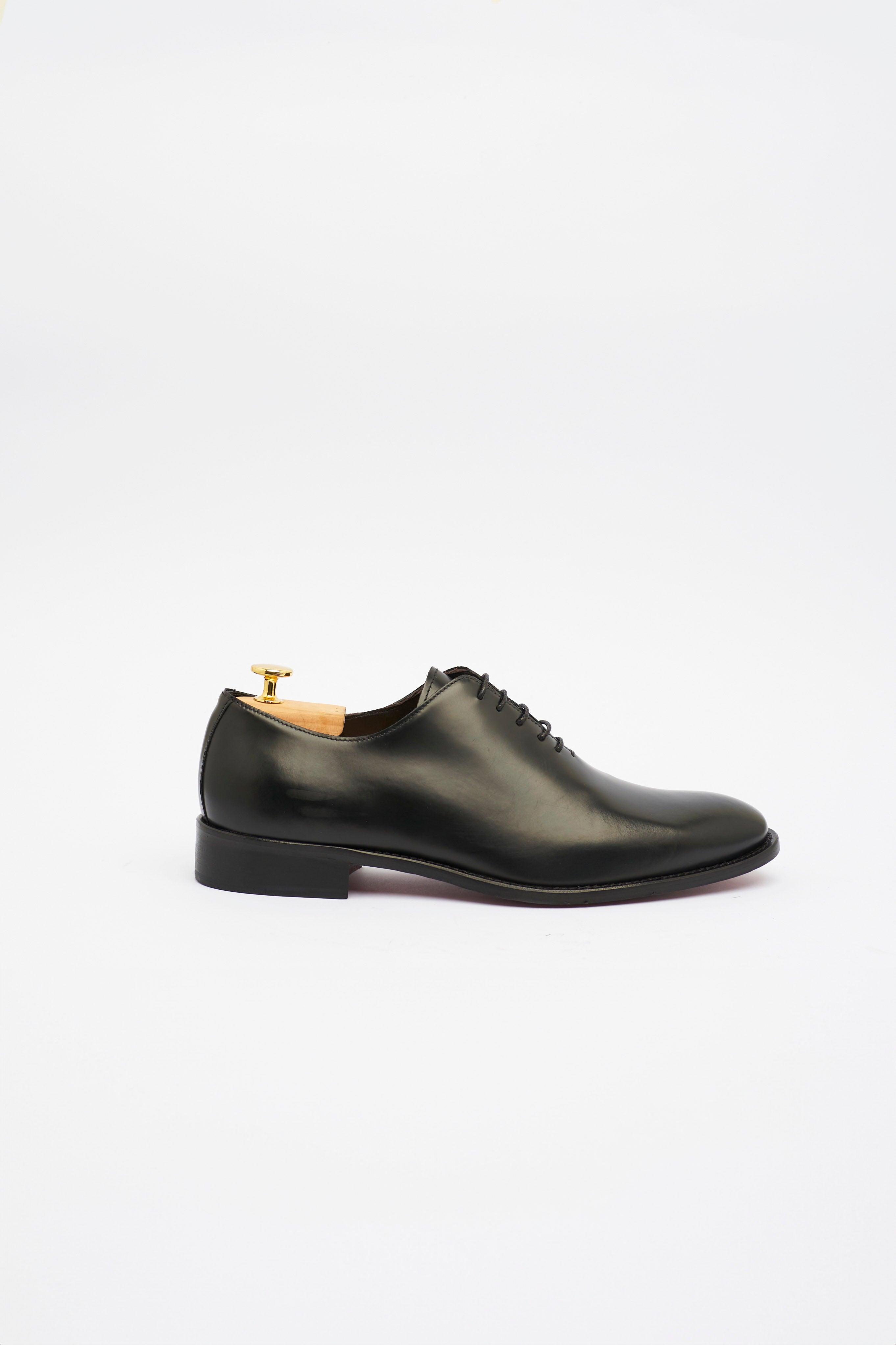 Derby Stringata Liscia in Pelle Nera