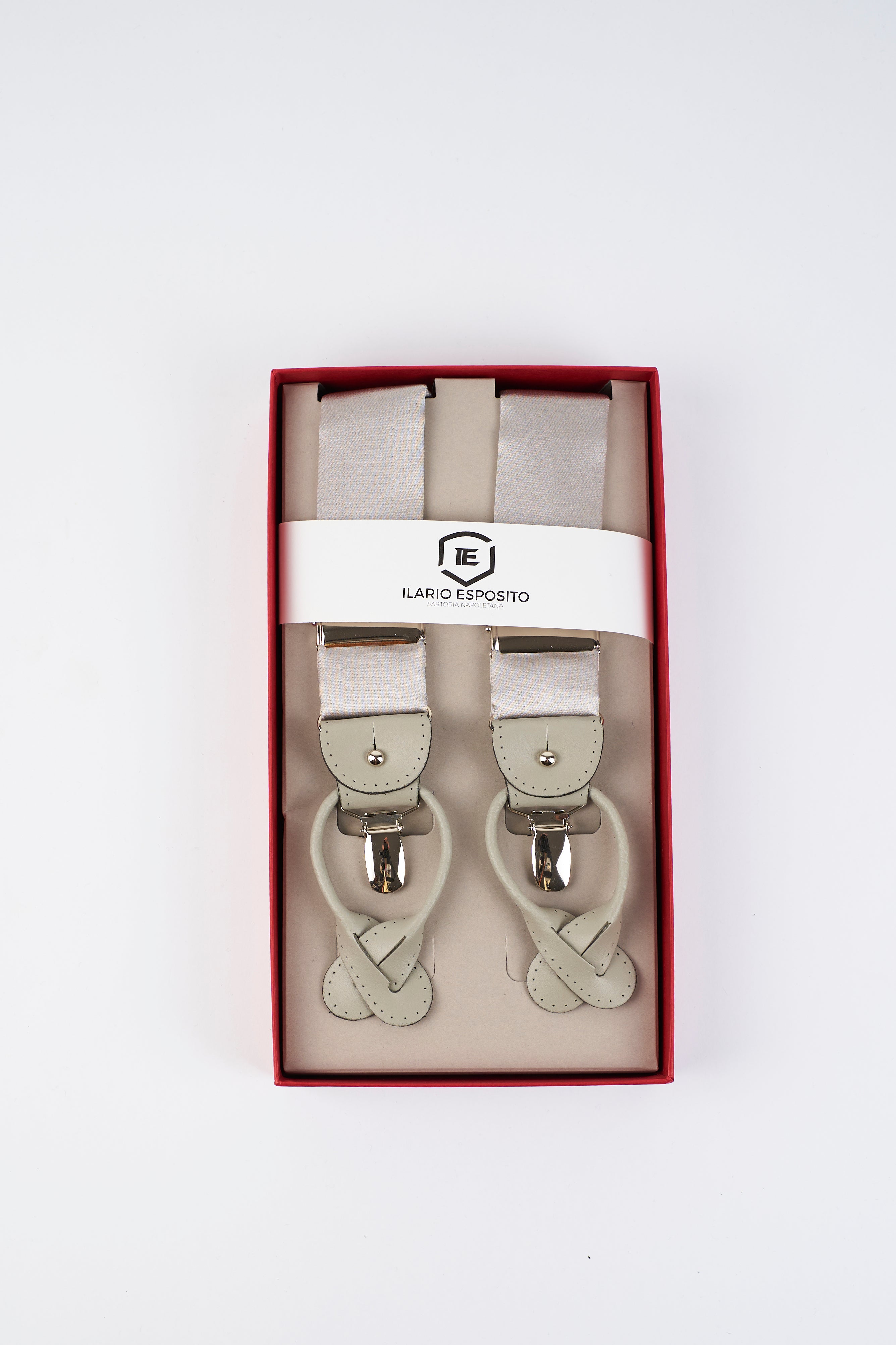 Bretelle in Seta - Grigio Madreperla