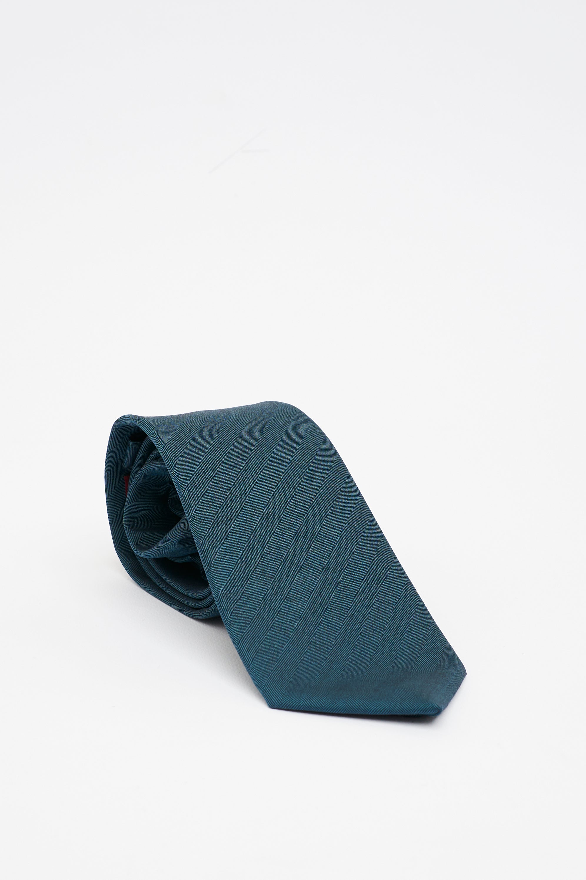 Cravatta in Seta Color Petrolio con Motivo