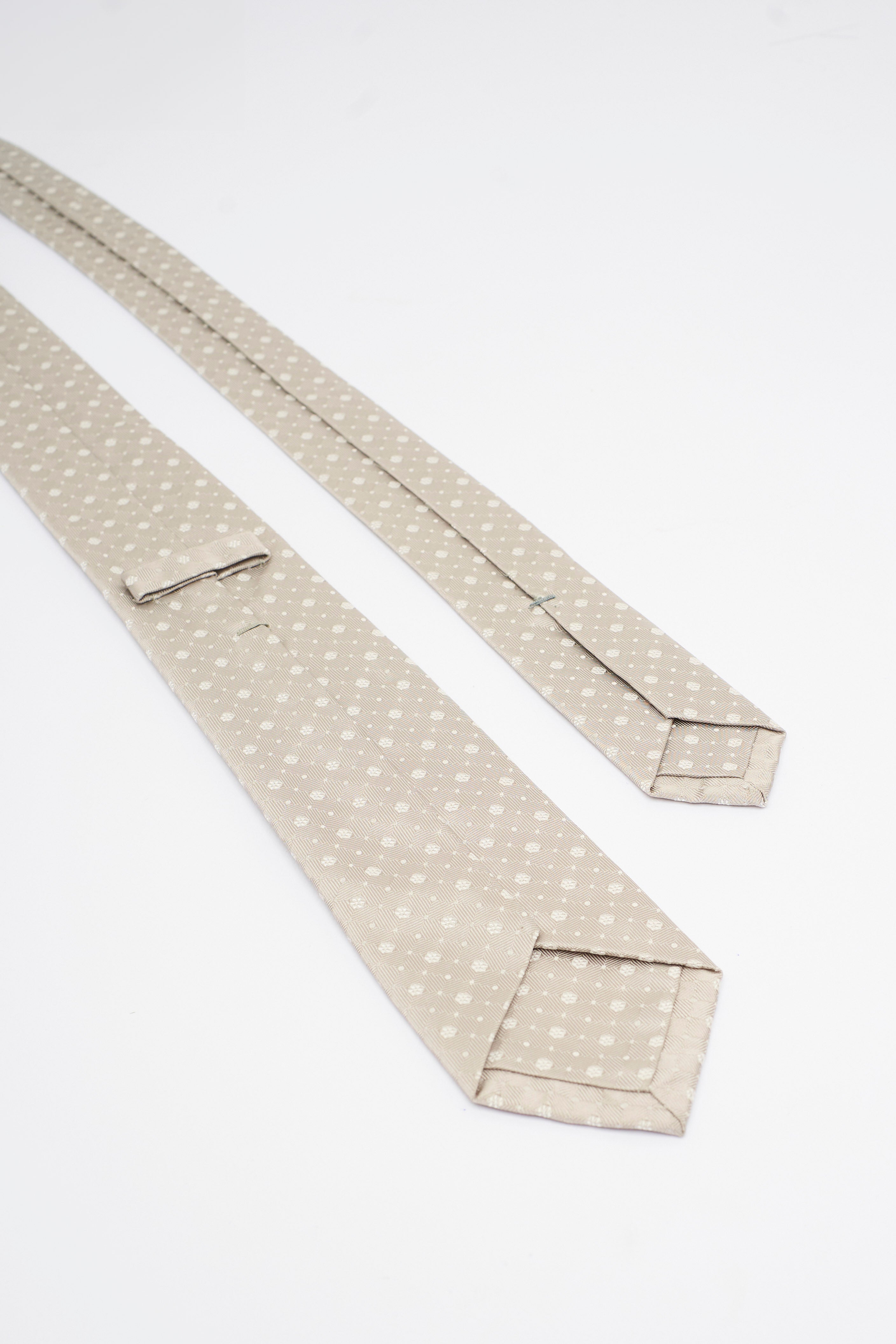 Cravatta in Seta Beije con Motivo