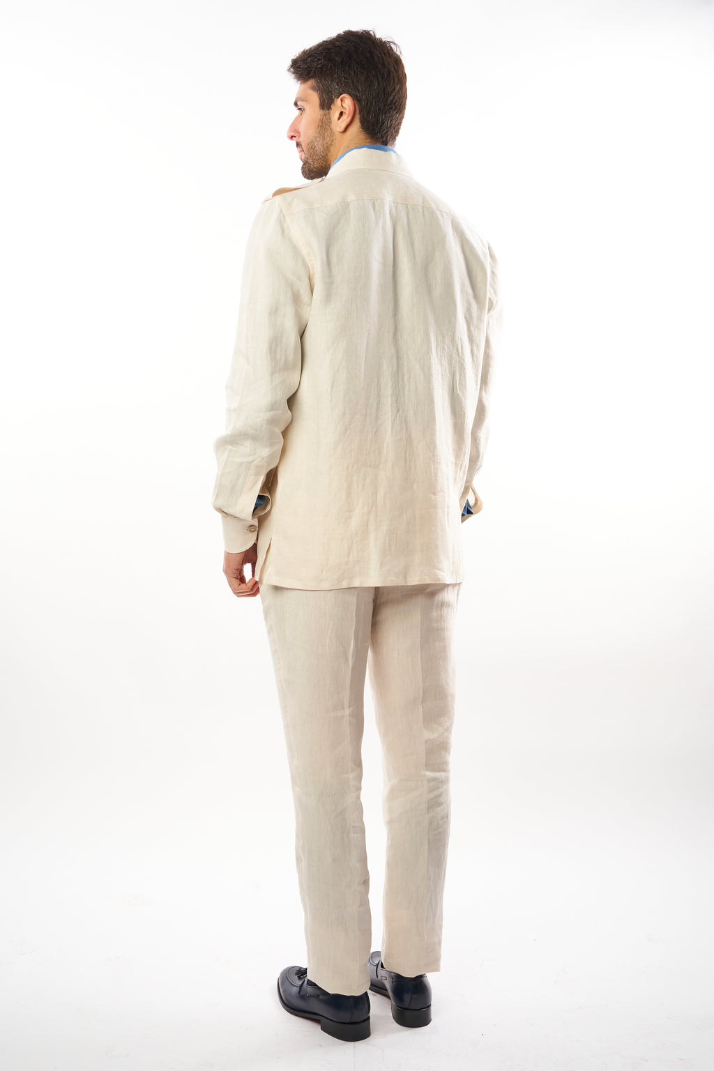 Abito Safari in Lino - Bianco Avorio